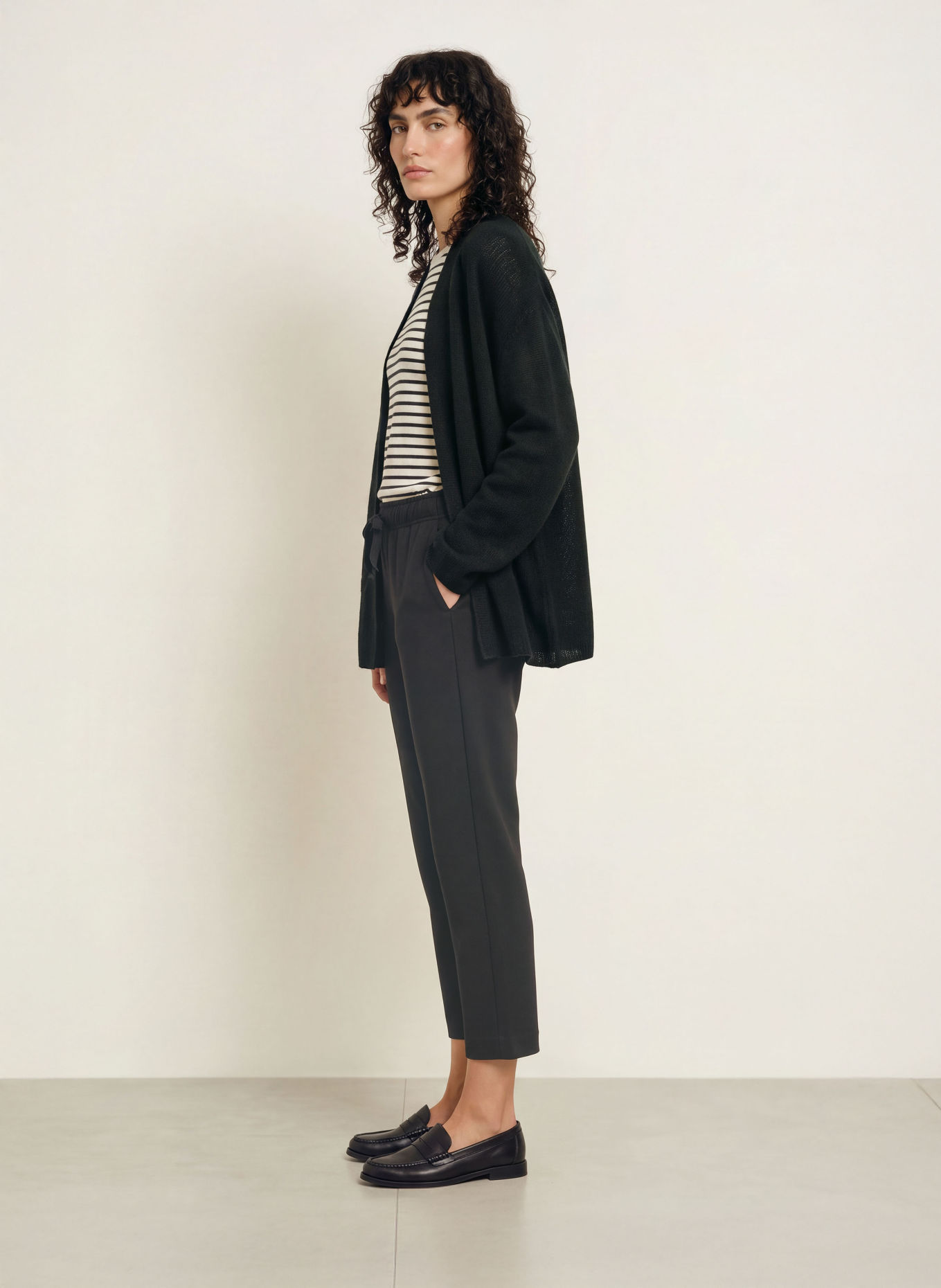 Juvia Flanellhose RITA im Jogging-Stil: SCHWARZ
