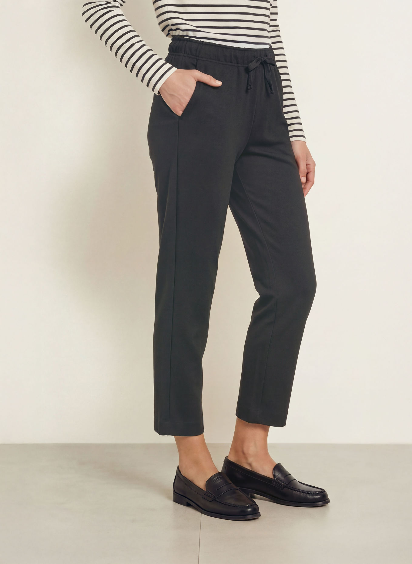 Juvia Flanellhose RITA im Jogging-Stil: SCHWARZ