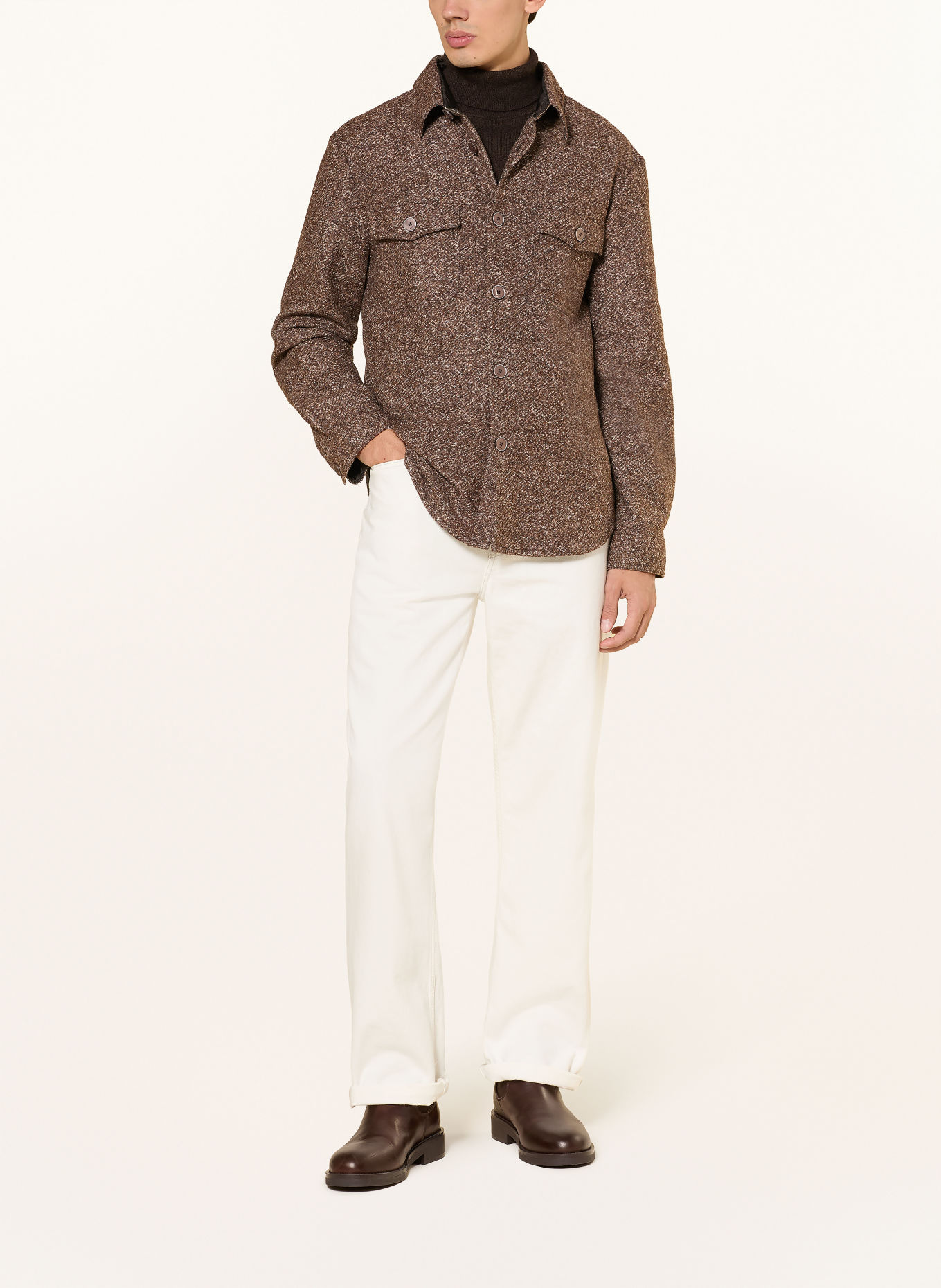 MAERZ MUENCHEN Cămașă Slim Fit: MARO ÎNCHIS / MARO DESCHIS