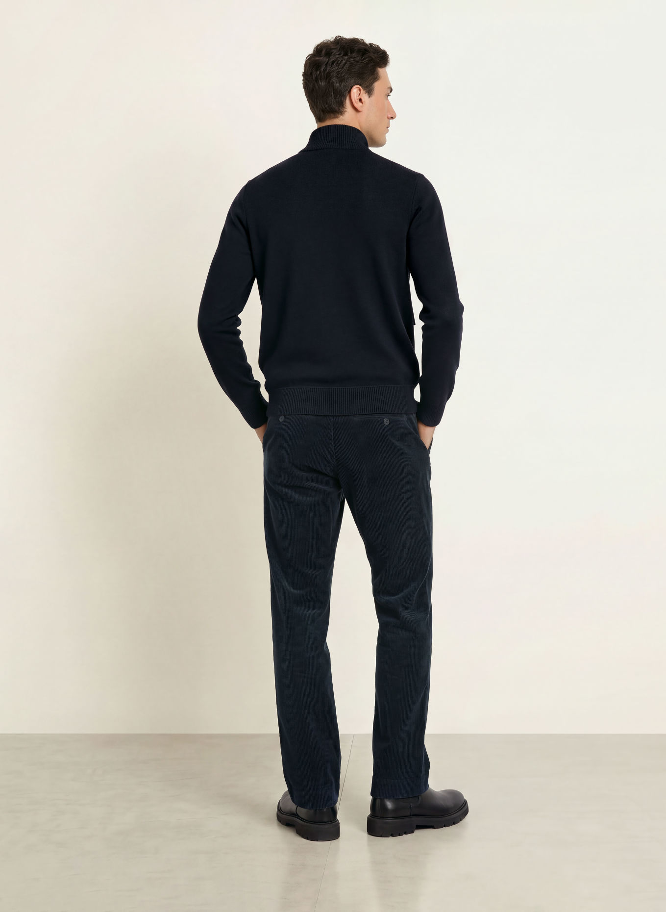 MAERZ MUENCHEN Gilet en mélange de matières: BLEU FONCÉ
