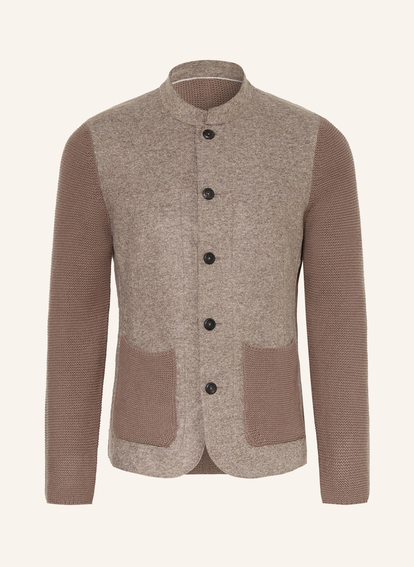 MAERZ MUENCHEN Vest van merinowol: TAUPE