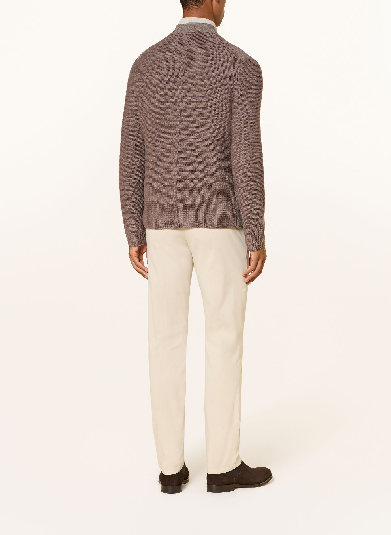 MAERZ MUENCHEN Vest van merinowol: TAUPE