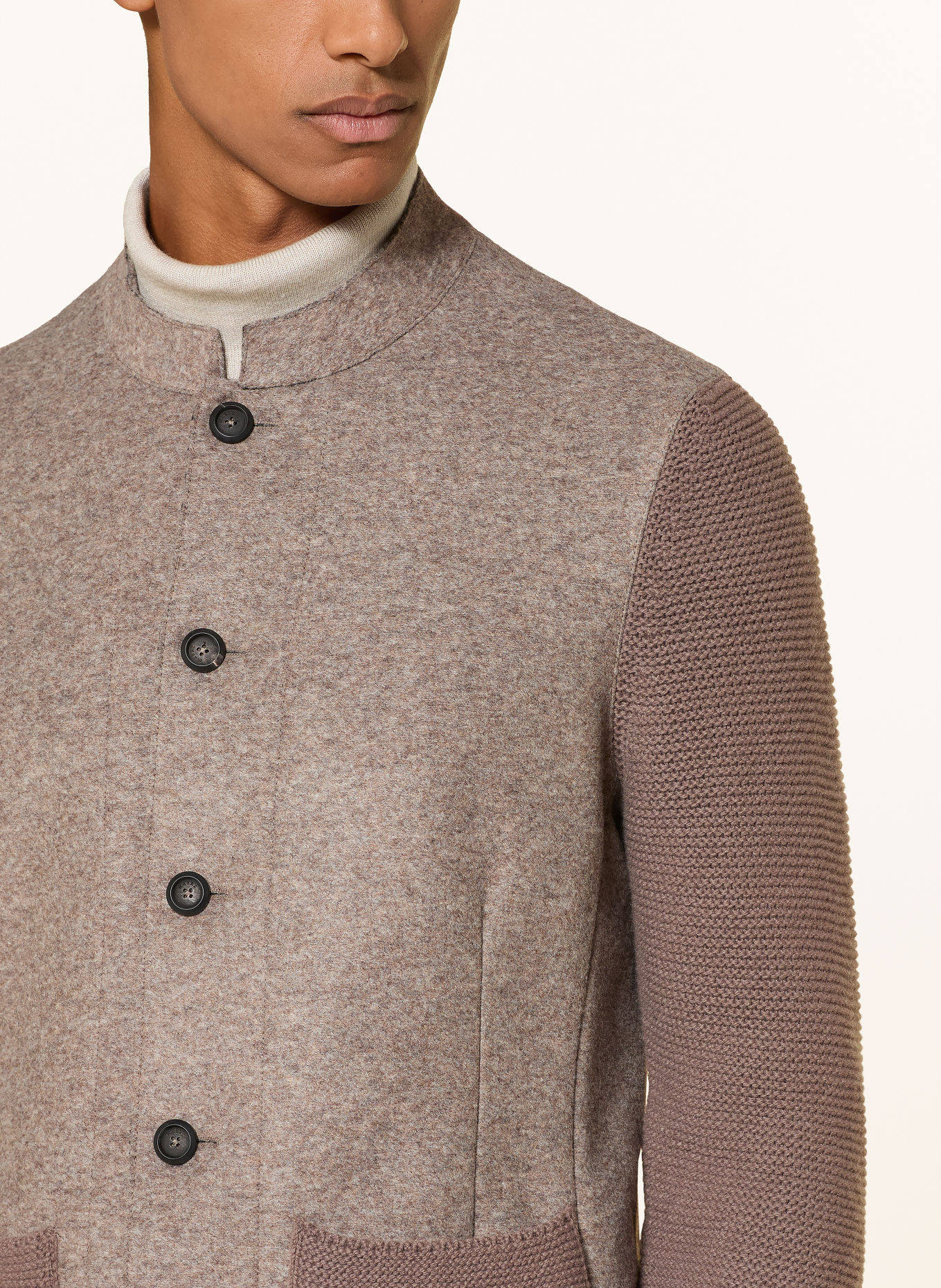 MAERZ MUENCHEN Vest van merinowol: TAUPE