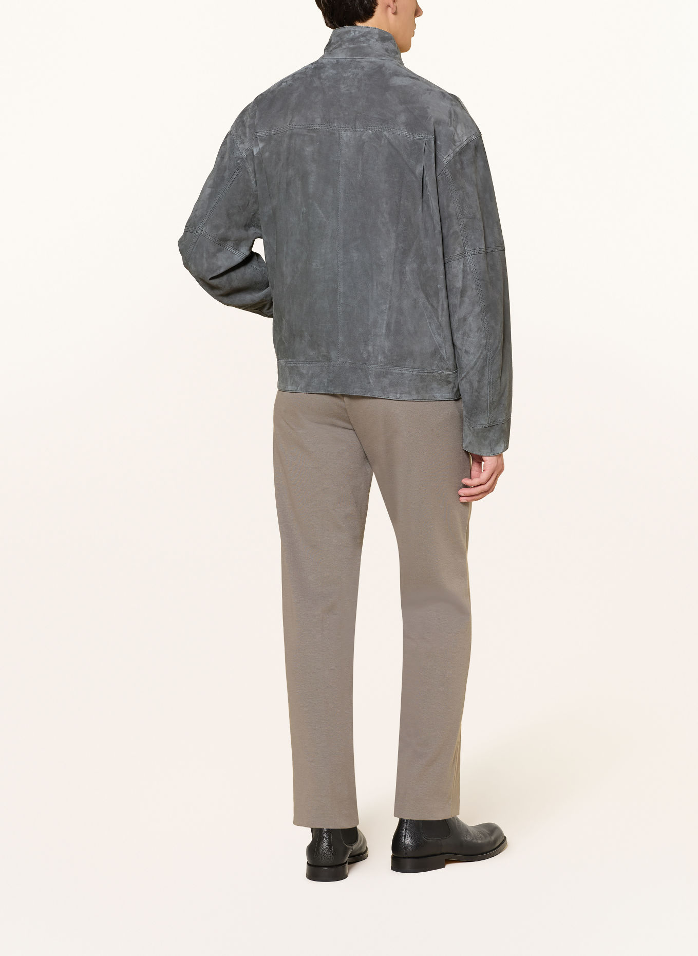 STRELLSON AUSTIN Leather jacket: GRAY
