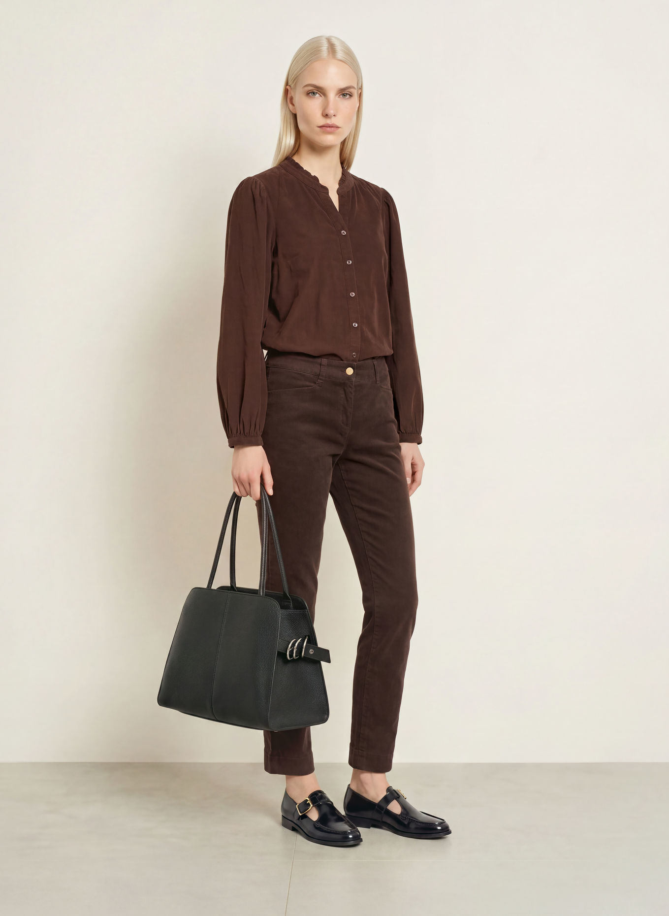 BRAX Corduroy Blouse VIOLET: BROWN