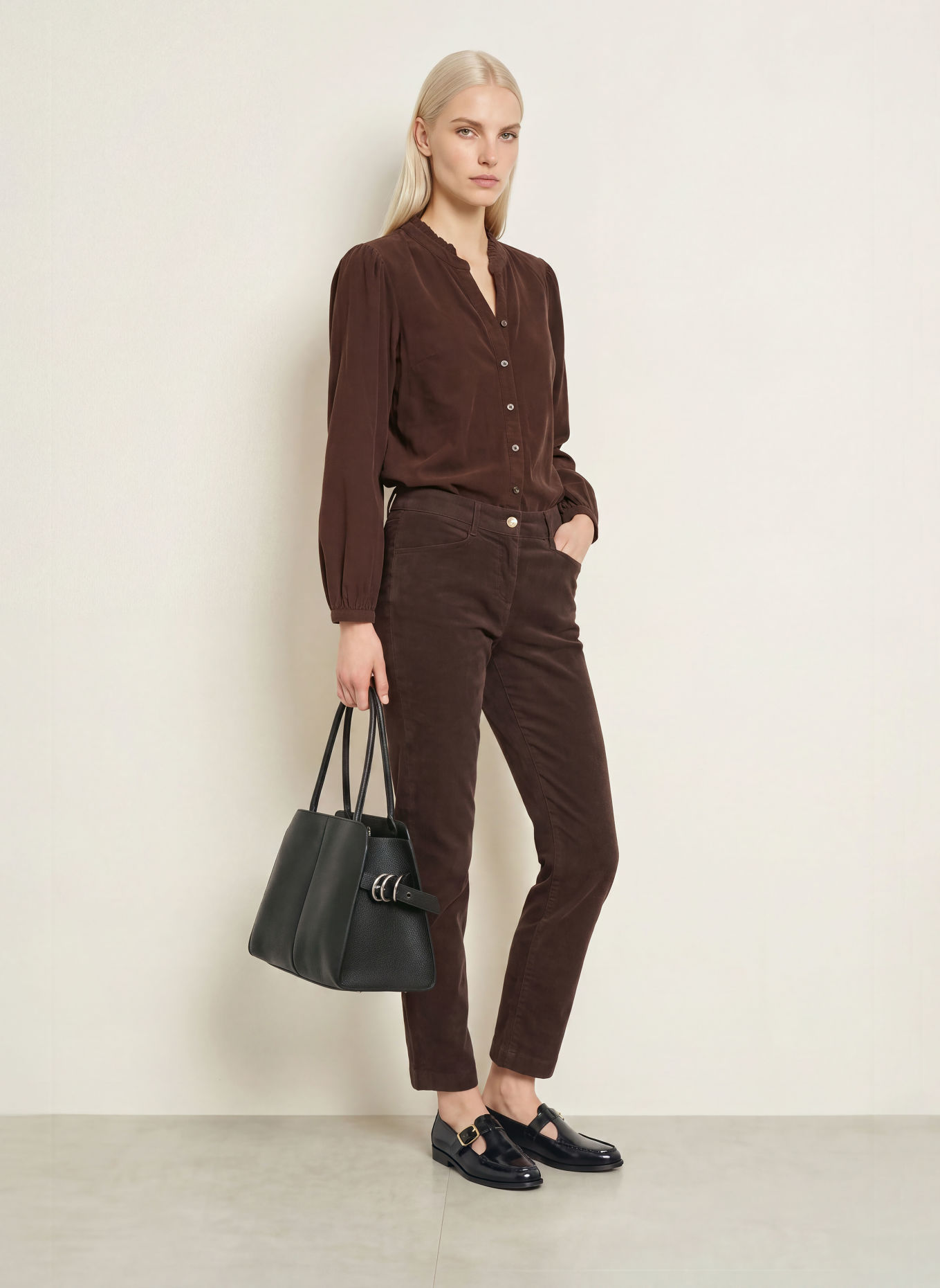 BRAX Corduroy Blouse VIOLET: BROWN