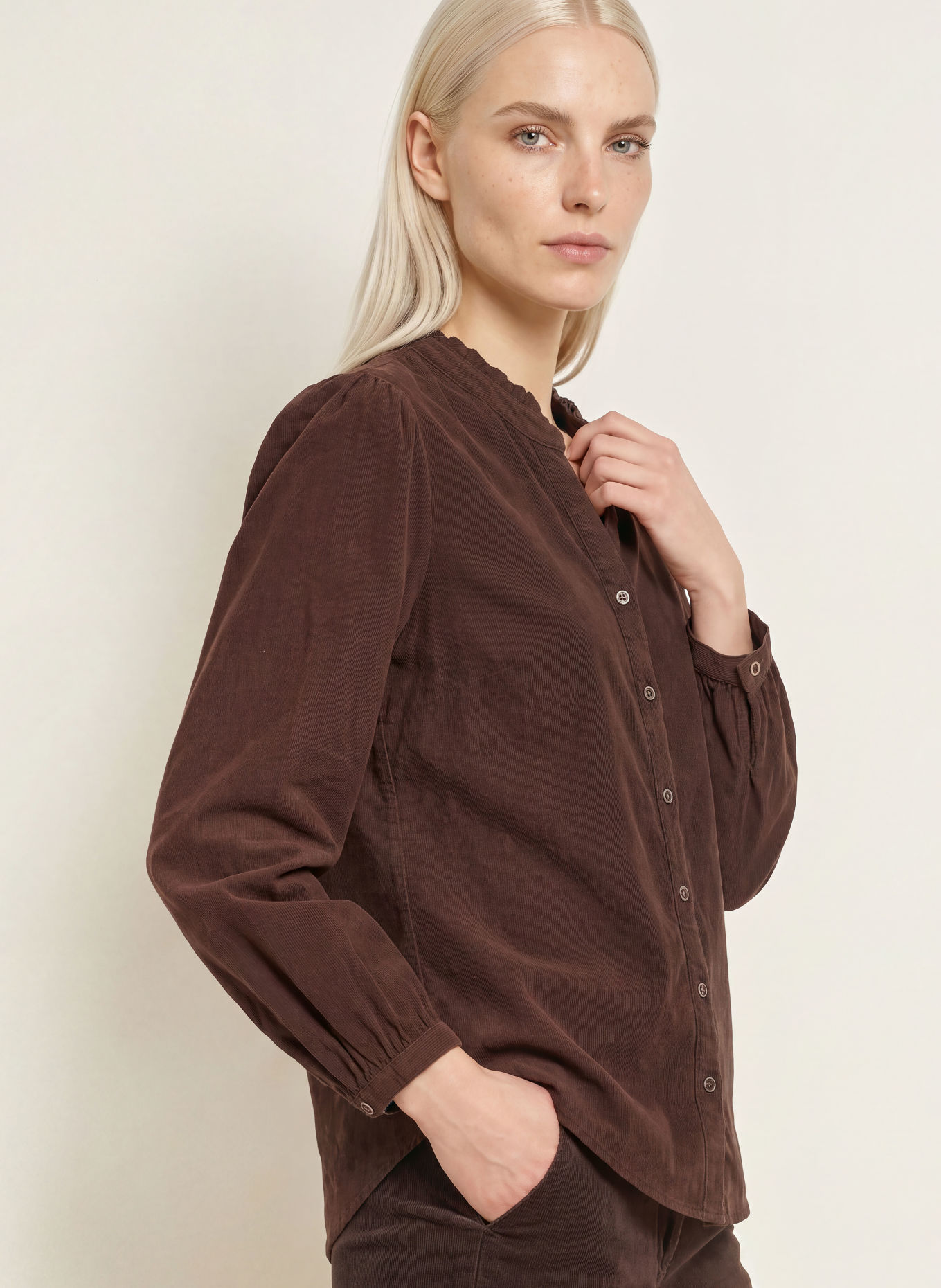 BRAX Corduroy Blouse VIOLET: BROWN