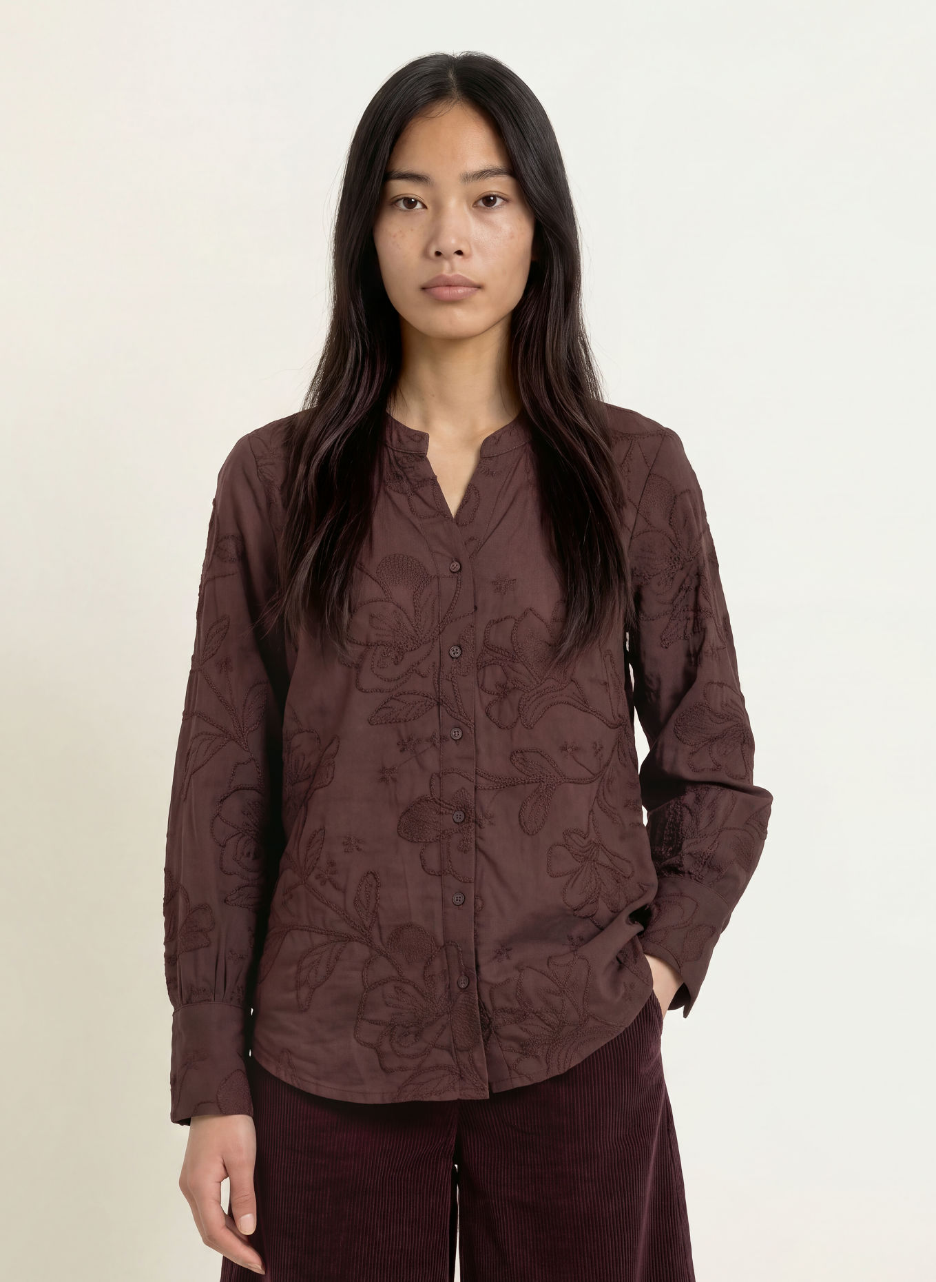 BRAX Bluse VELIA: DUNKELBRAUN