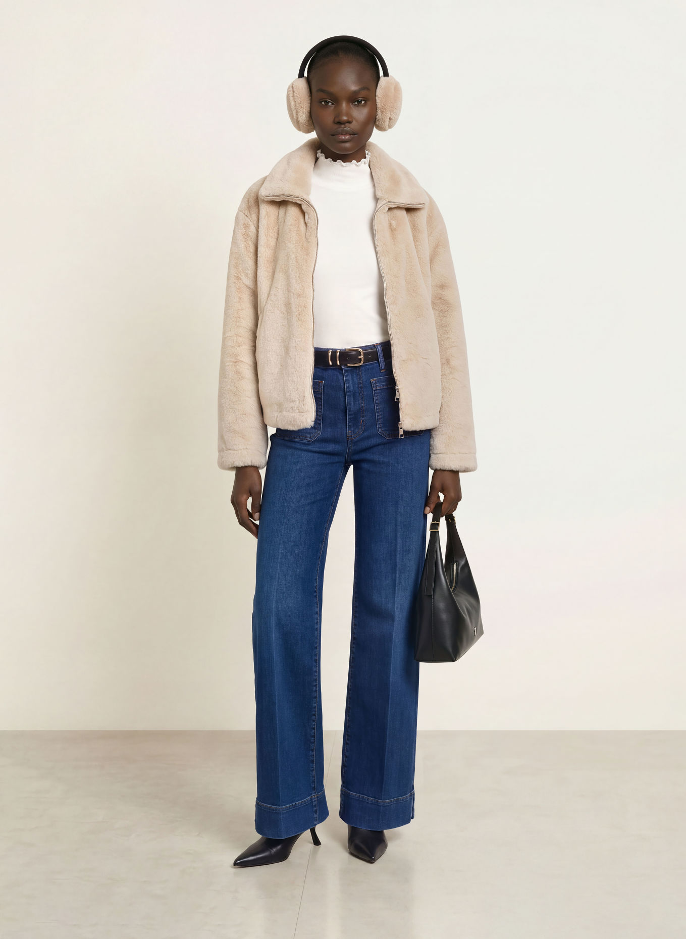 APPARIS Veste en fausse fourrure BROOKS: ÉCRU