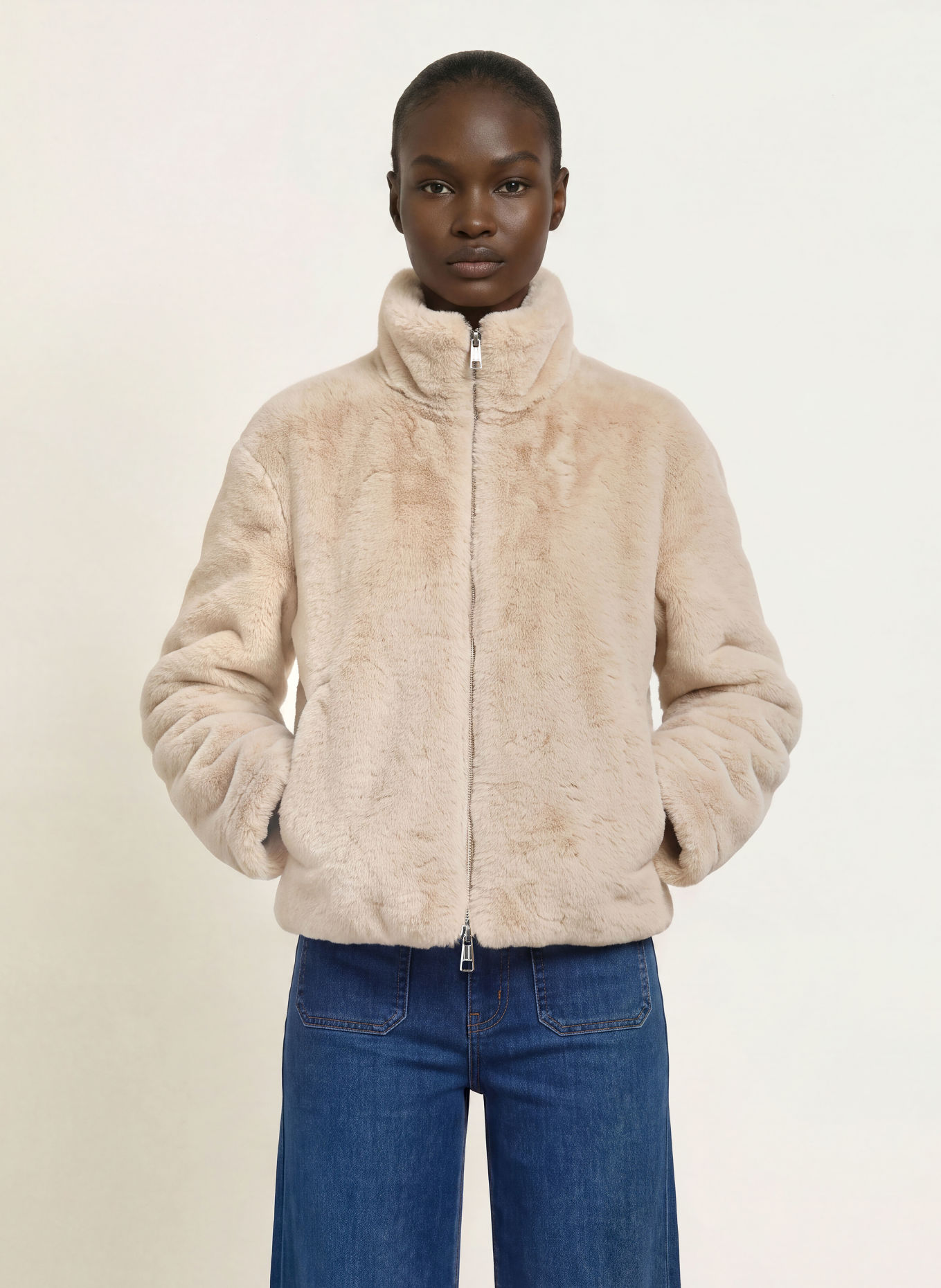 APPARIS Veste en fausse fourrure BROOKS: ÉCRU
