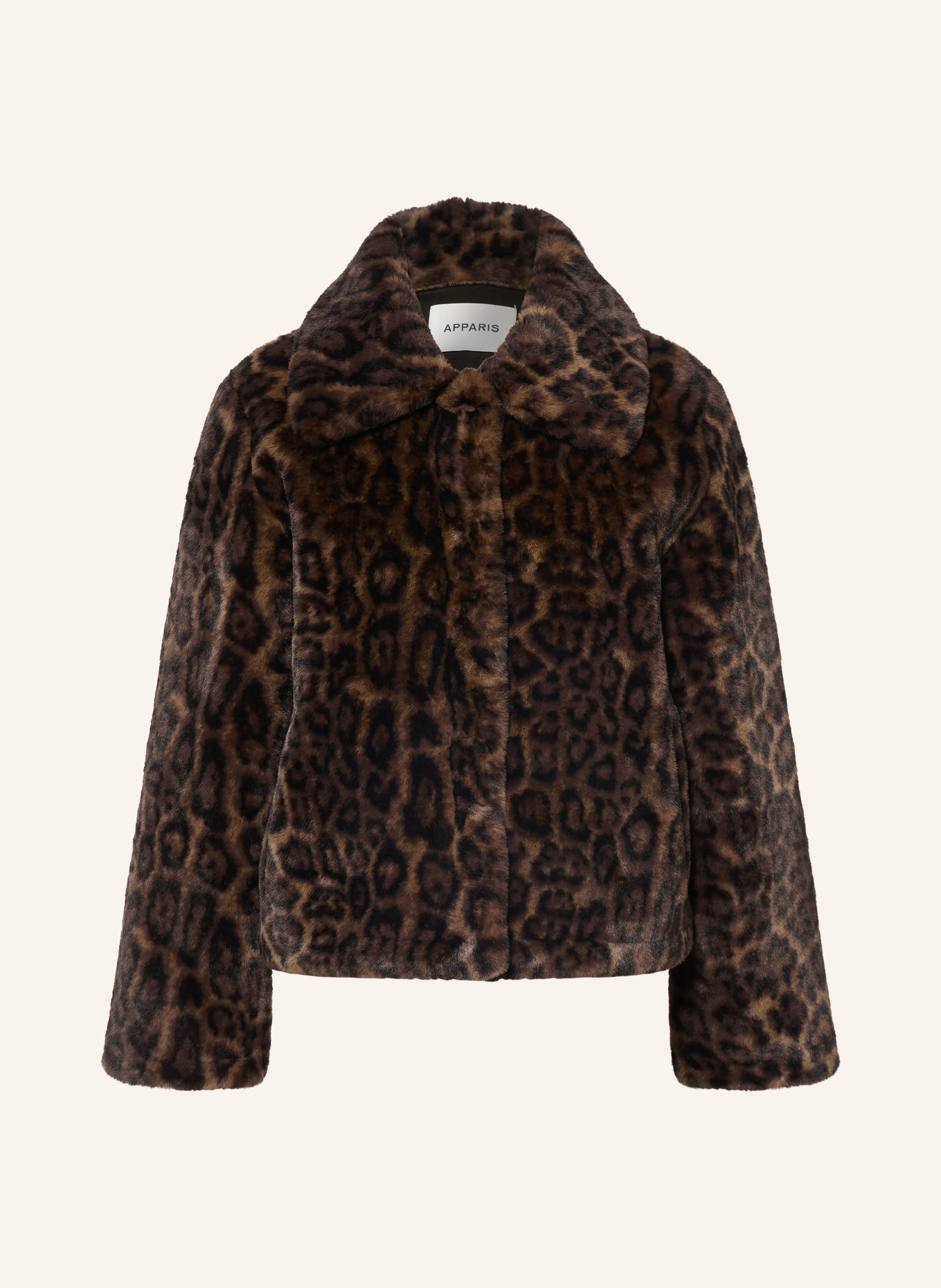 APPARIS Veste en fausse fourrure ELIS: MARRON FONCÉ / MARRON CLAIR / NOIR