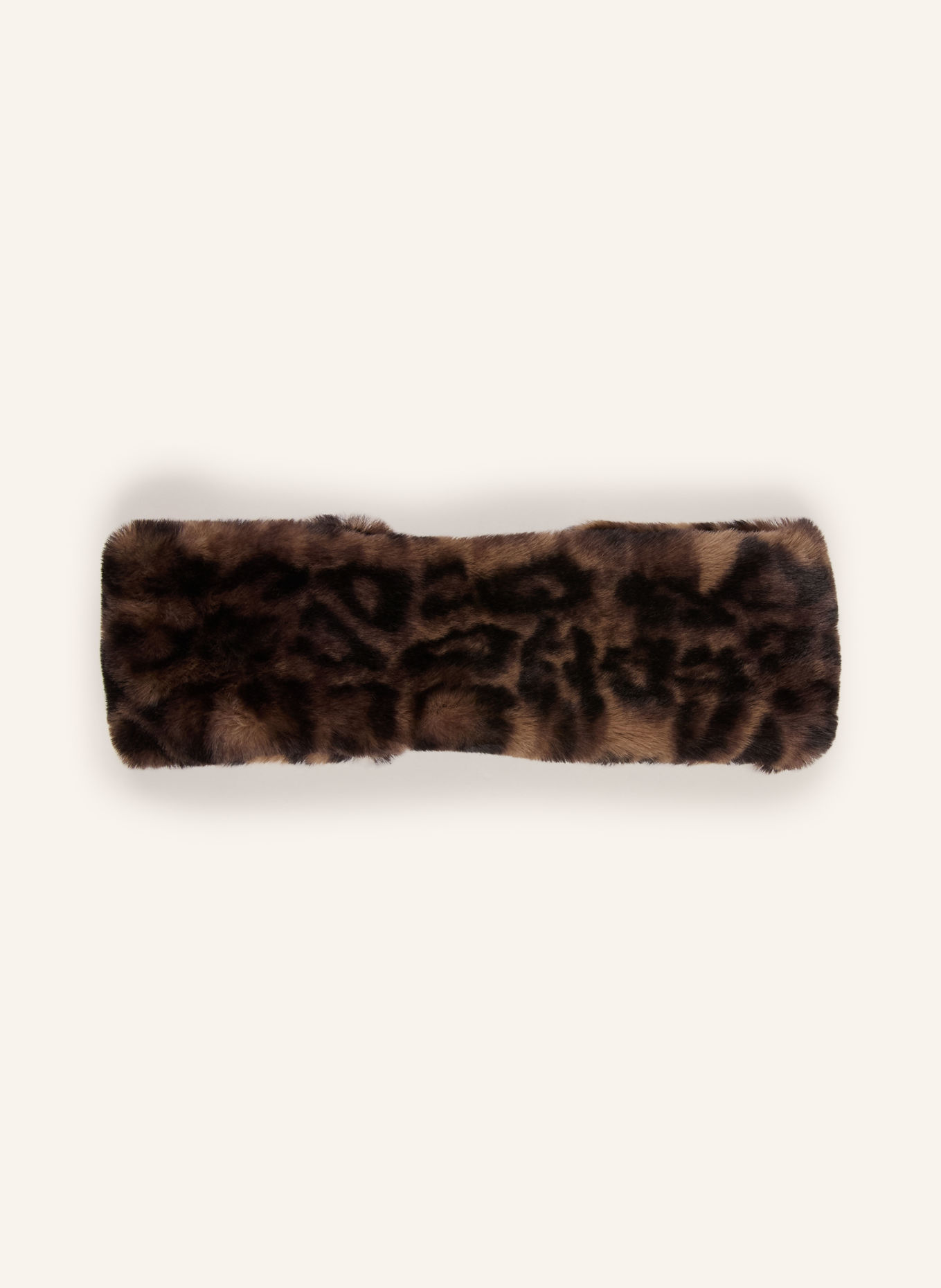 APPARIS ELENI Headband made of faux fur: BROWN / BLACK
