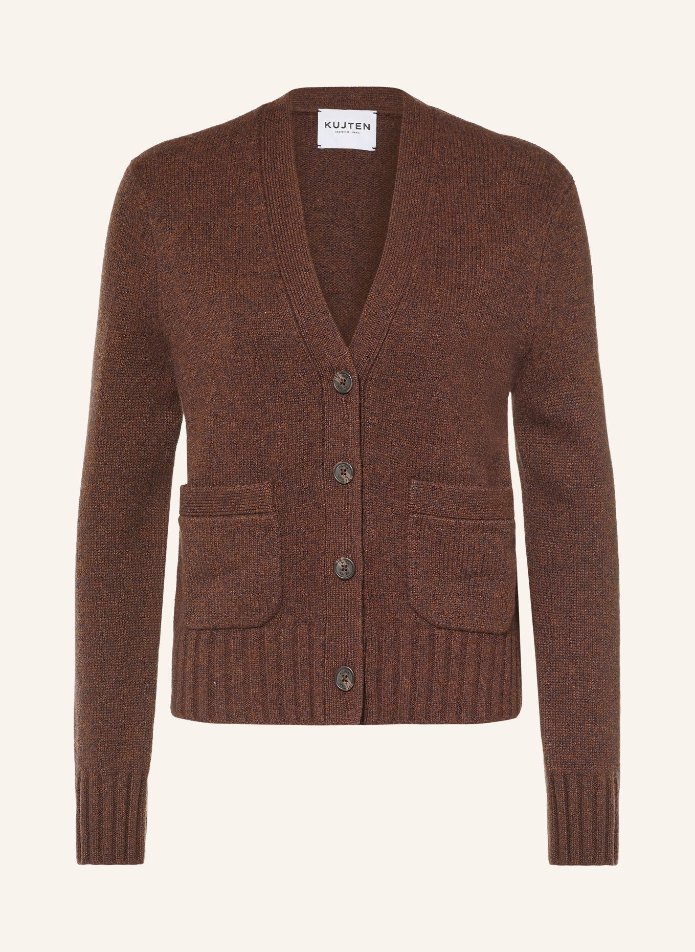 KUJTEN Vest MILENA van kasjmier: MARRON FONCÉ