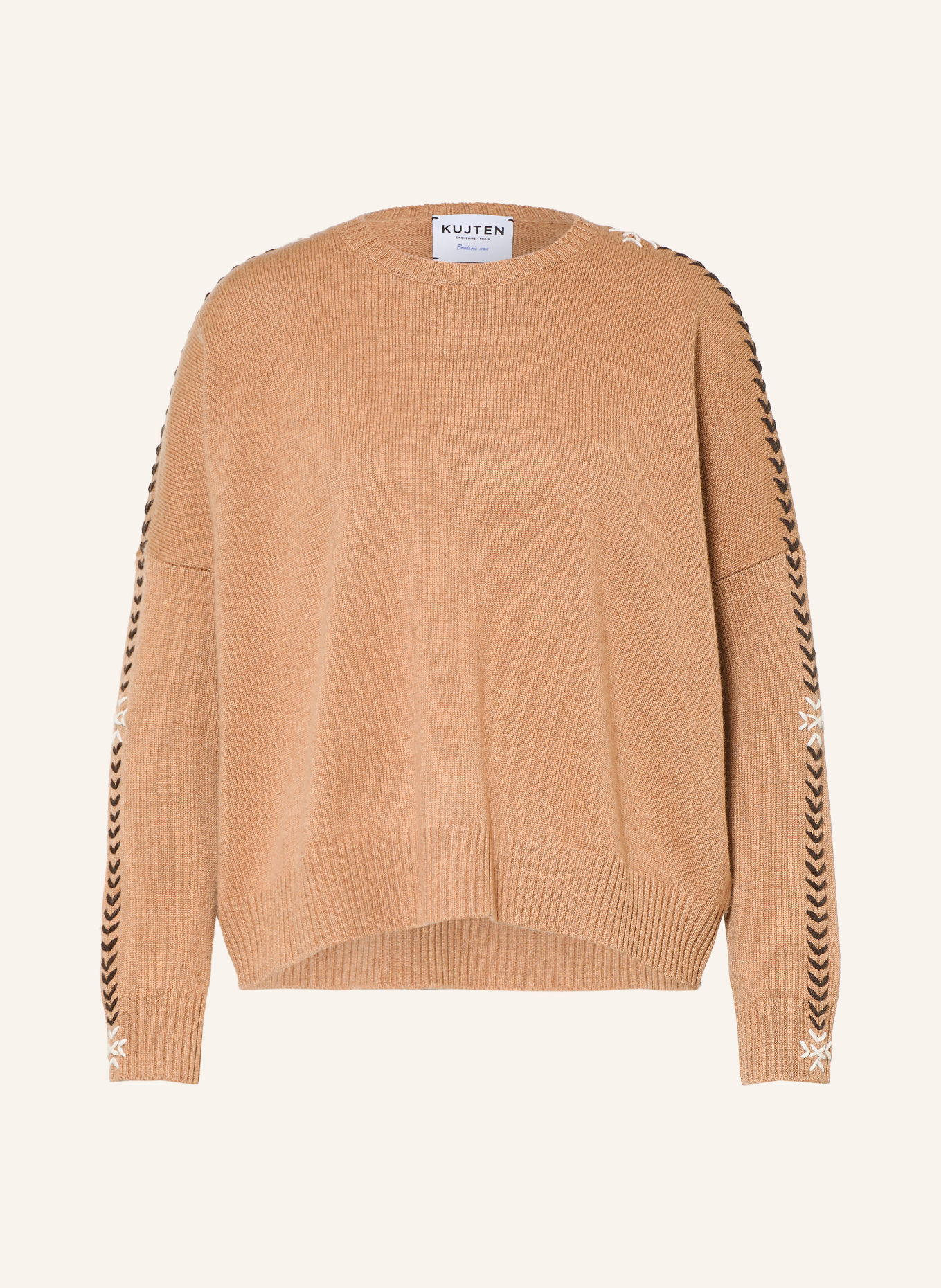 KUJTEN Cashmere-Pullover AMEA SNOW: CAMEL