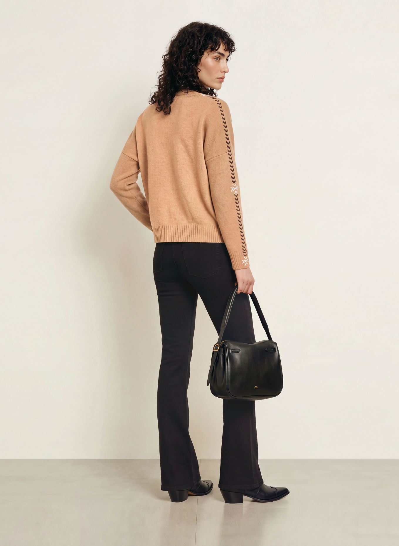 KUJTEN Cashmere-Pullover AMEA SNOW: CAMEL