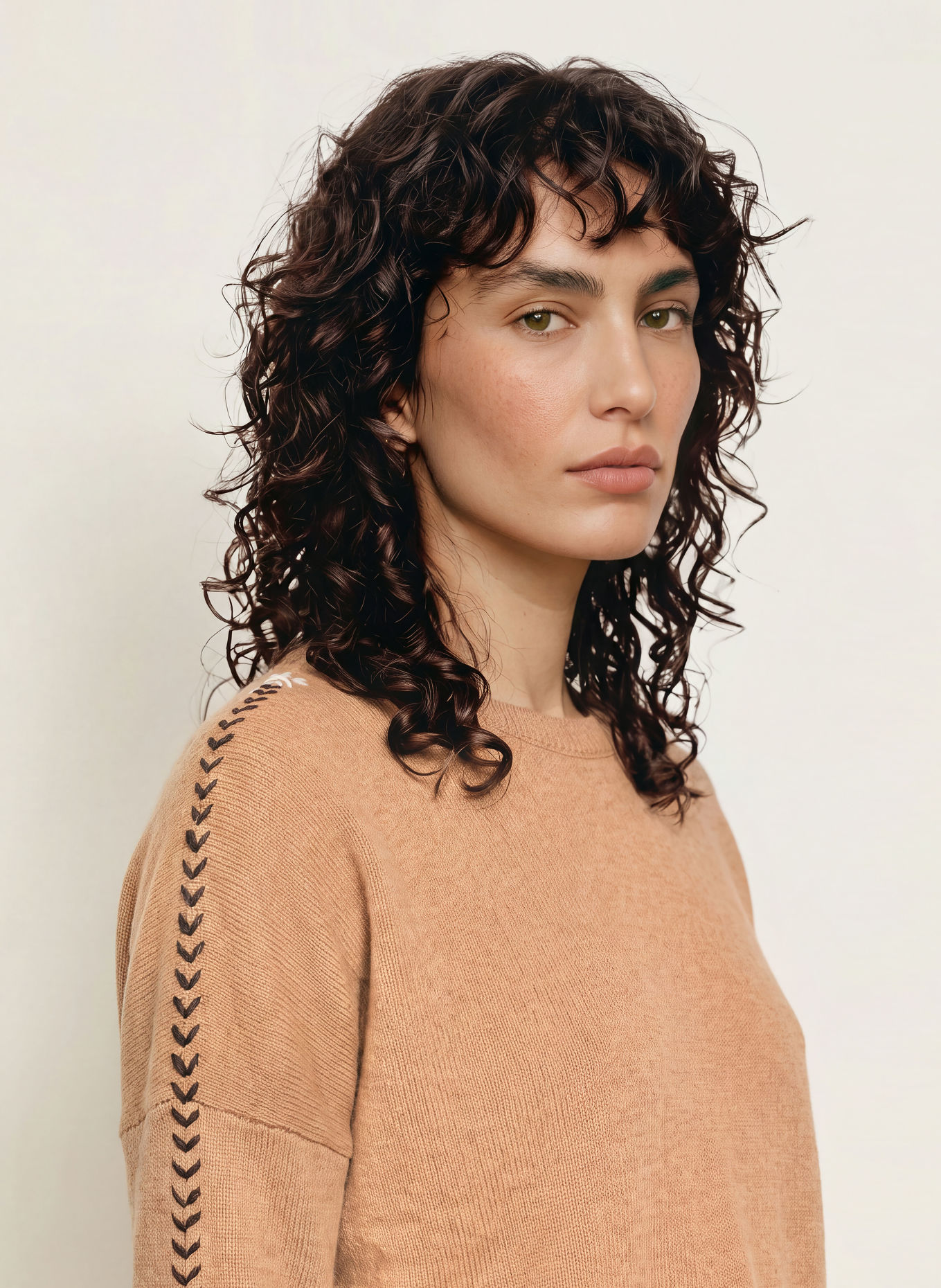 KUJTEN Cashmere-Pullover AMEA SNOW: CAMEL