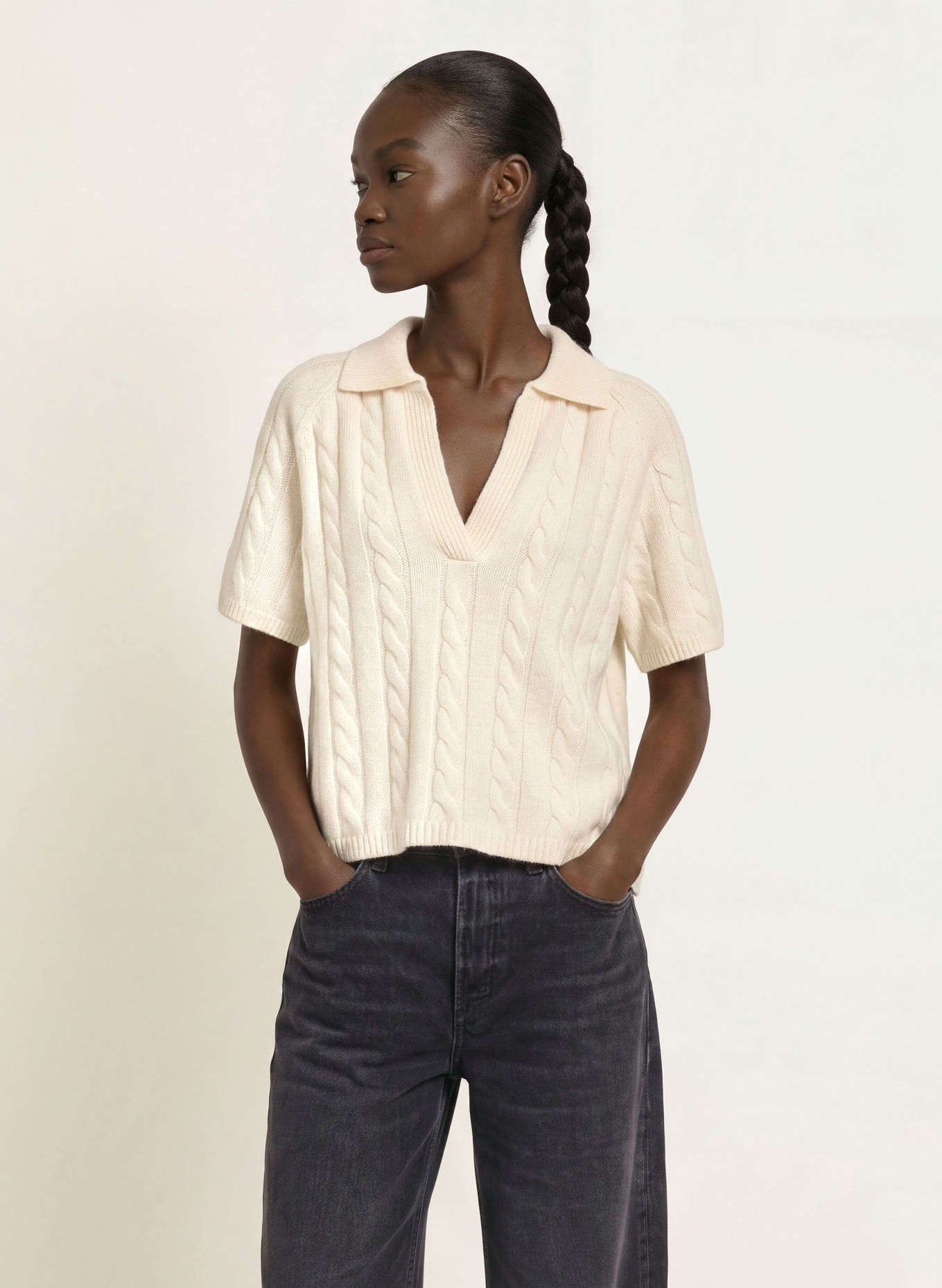 KUJTEN Strickshirt AENOR aus Cashmere: CREME
