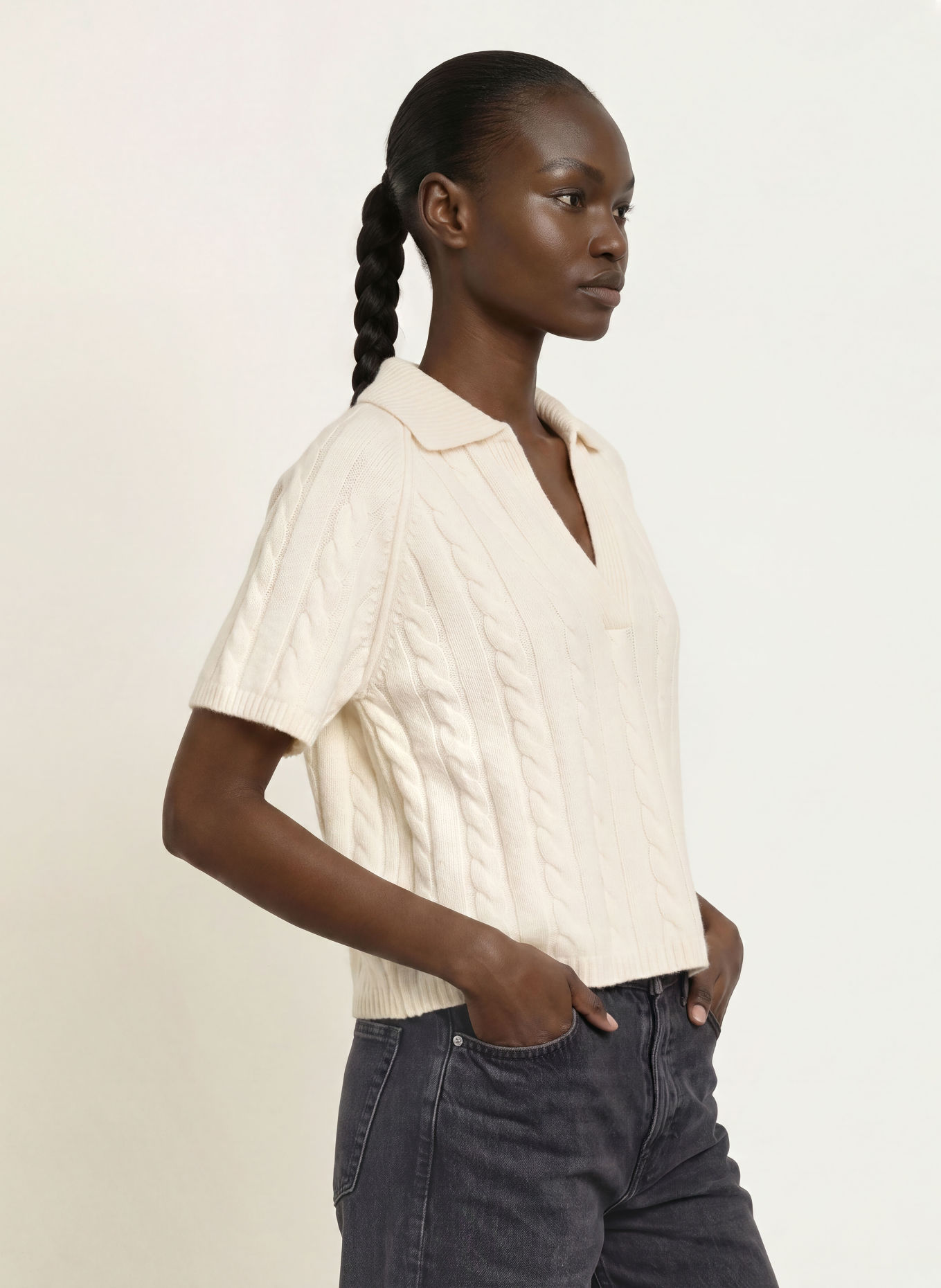 KUJTEN Strickshirt AENOR aus Cashmere: CREME