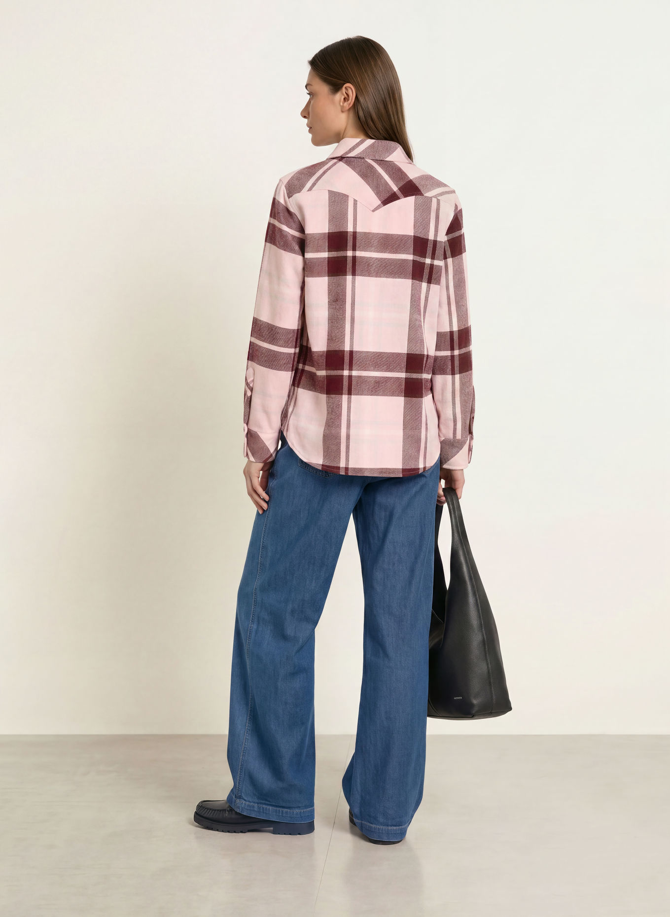 KUJTEN Overshirt LUMBER van kasjmier: ROZE / BEIGE / DONKERROOD