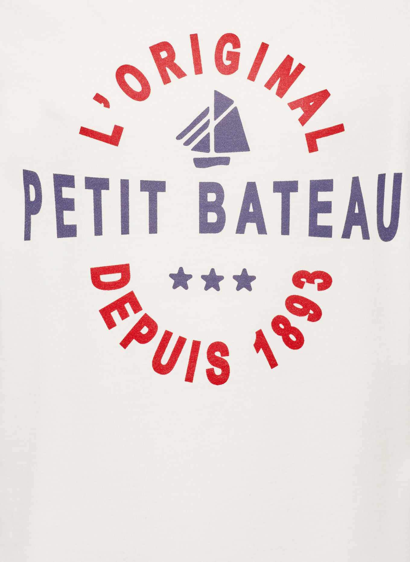 PETIT BATEAU T-shirt: BIAŁY / CIEMNOCZERWONY / GRANATOWY