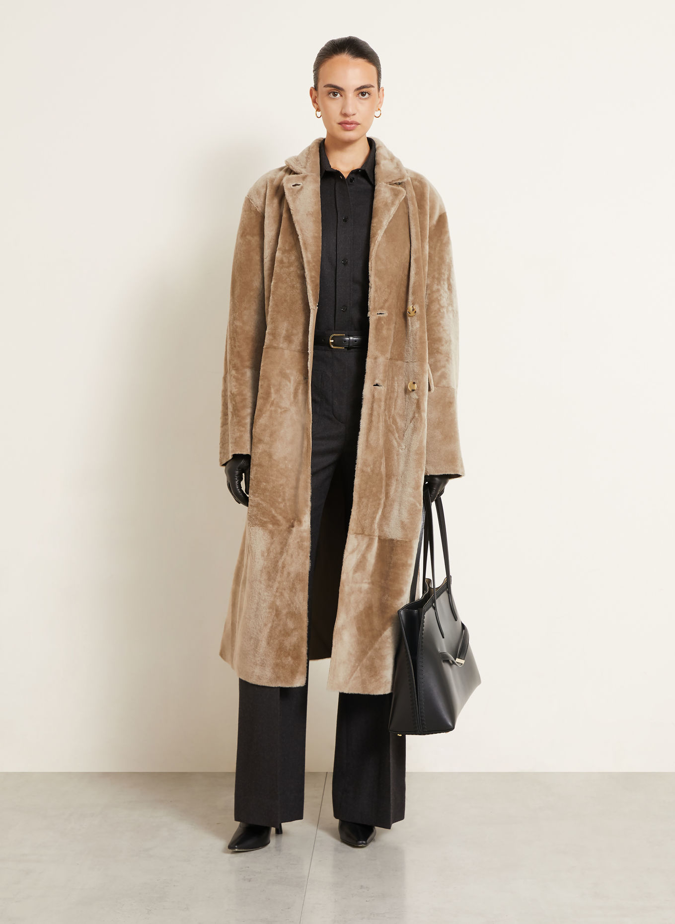 UTZON Omkeerbare leren jas CHIKA: BEIGE