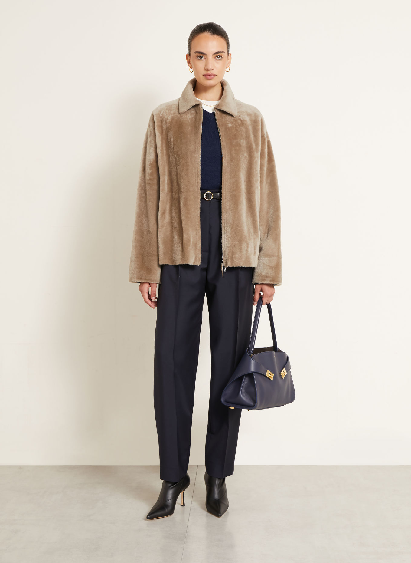 UTZON Omkeerbare leren jas JOJI: BEIGE