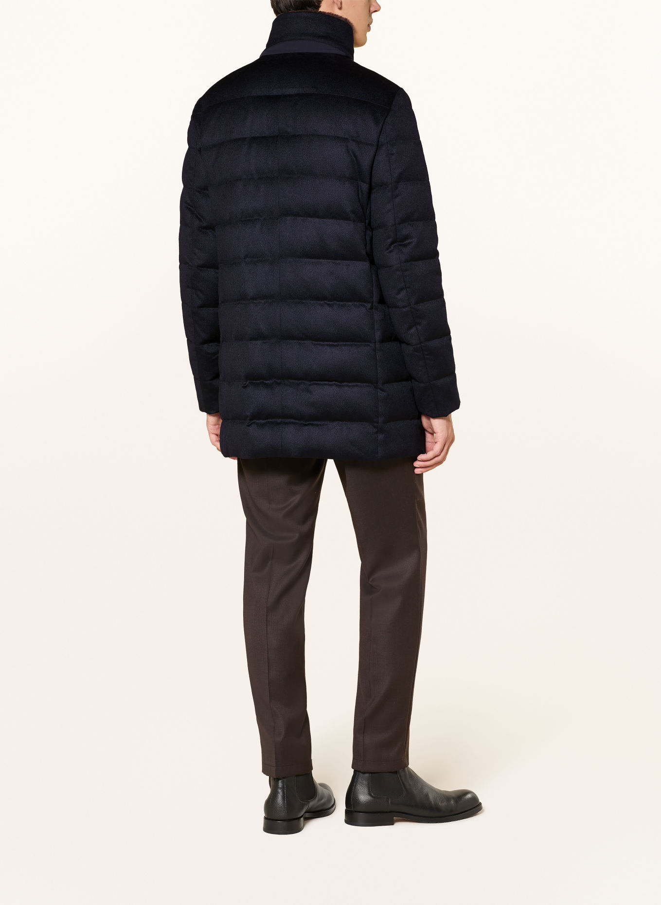 DUNO ORLANDO Down coat with Removable Trim: DARK BLUE