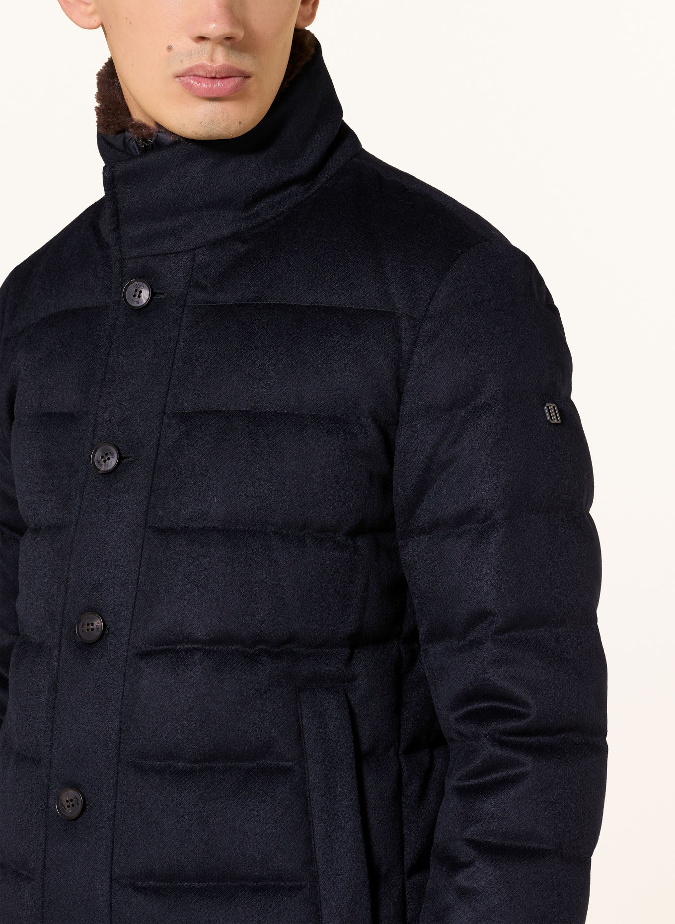 DUNO ORLANDO Down coat with Removable Trim: DARK BLUE
