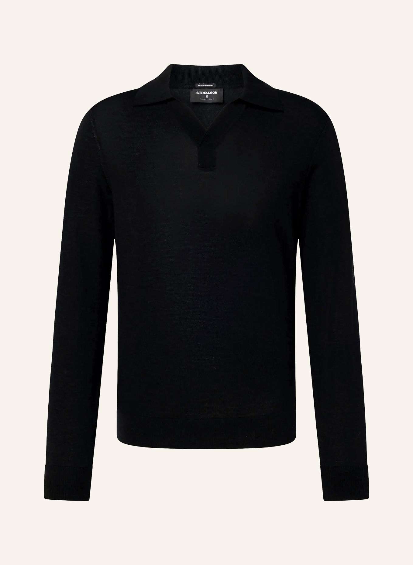 STRELLSON Strikket poloshirt MAREK: SORT