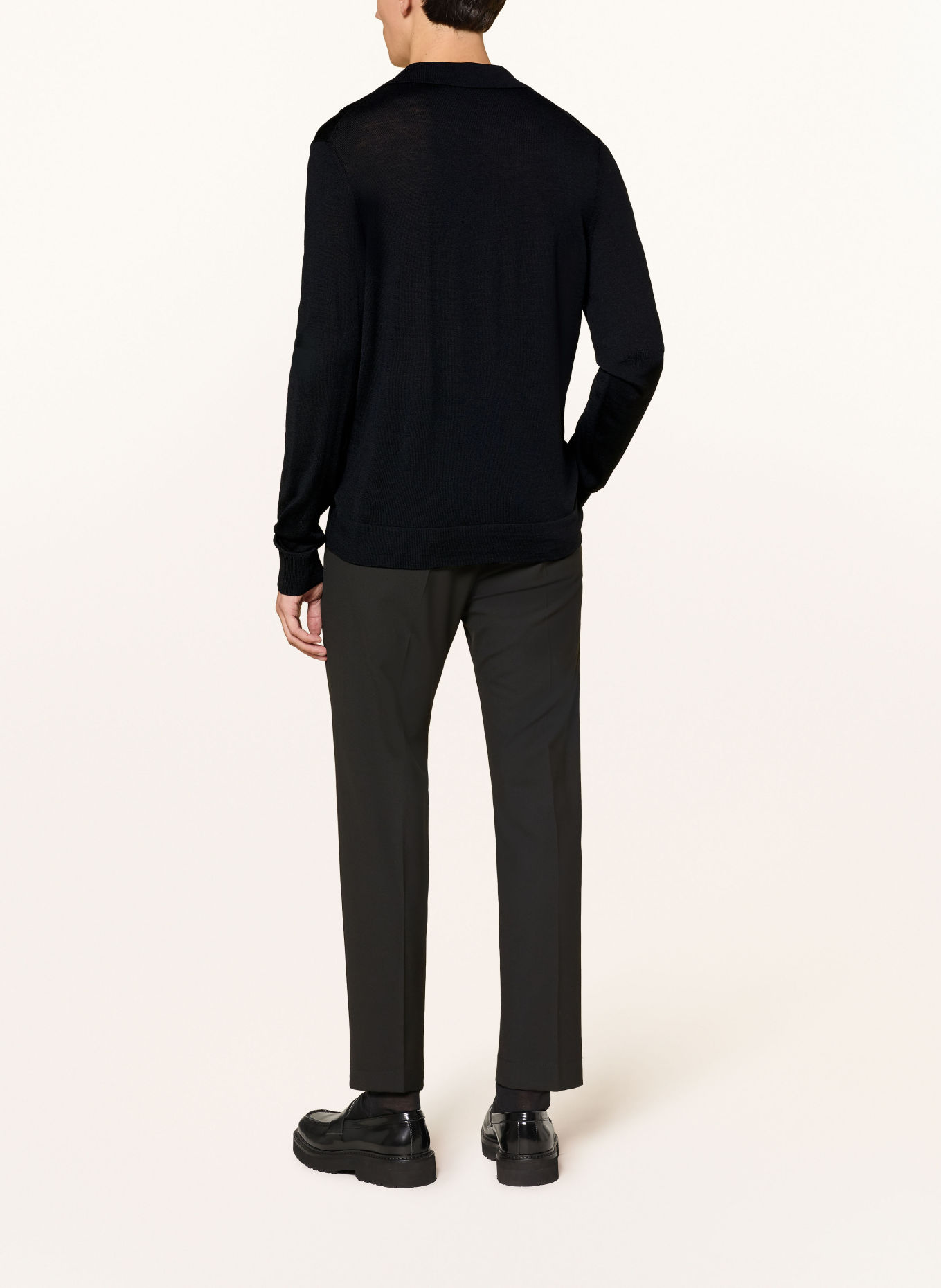 STRELLSON Strikket poloshirt MAREK: SORT