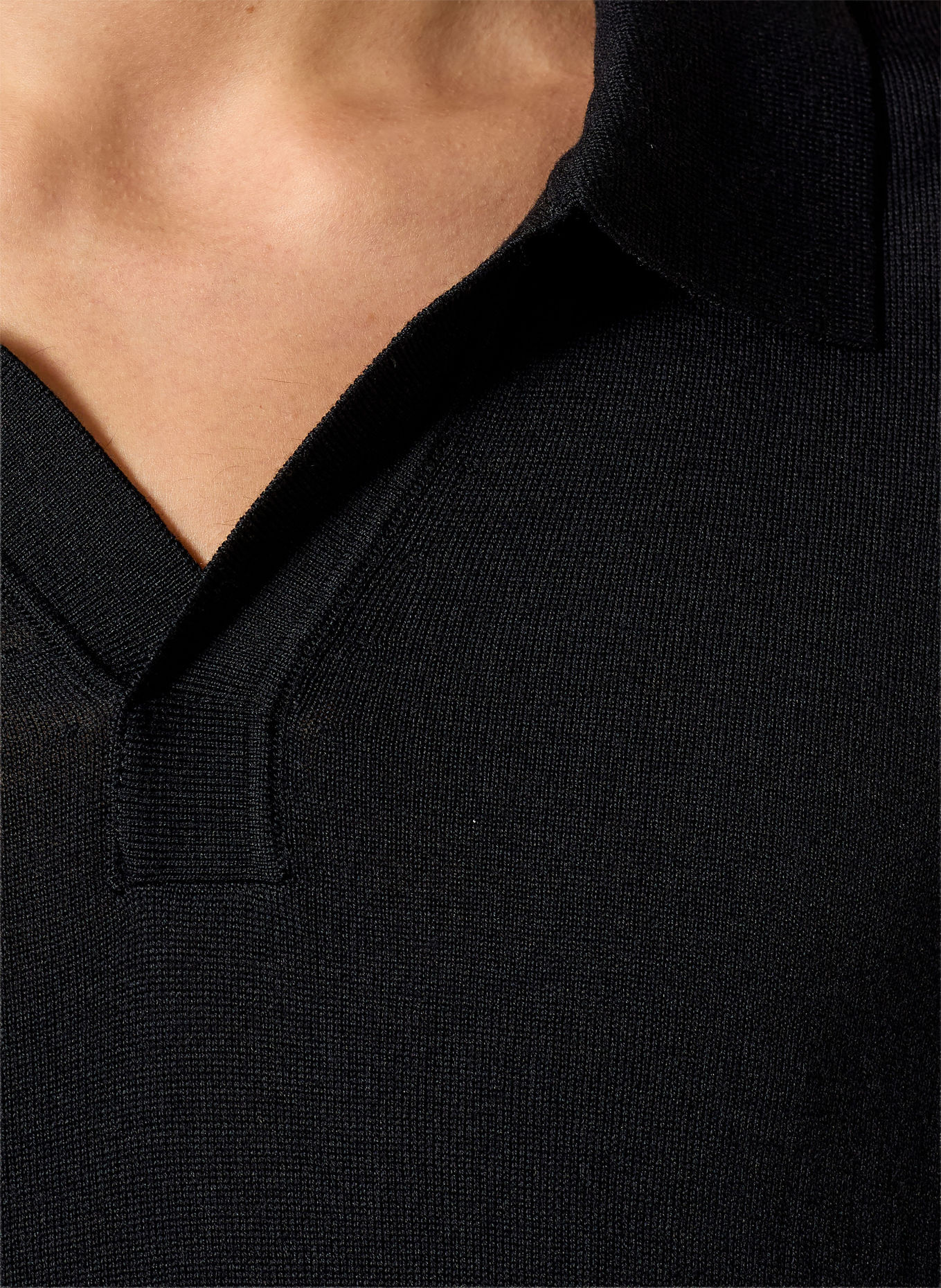 STRELLSON Strikket poloshirt MAREK: SORT