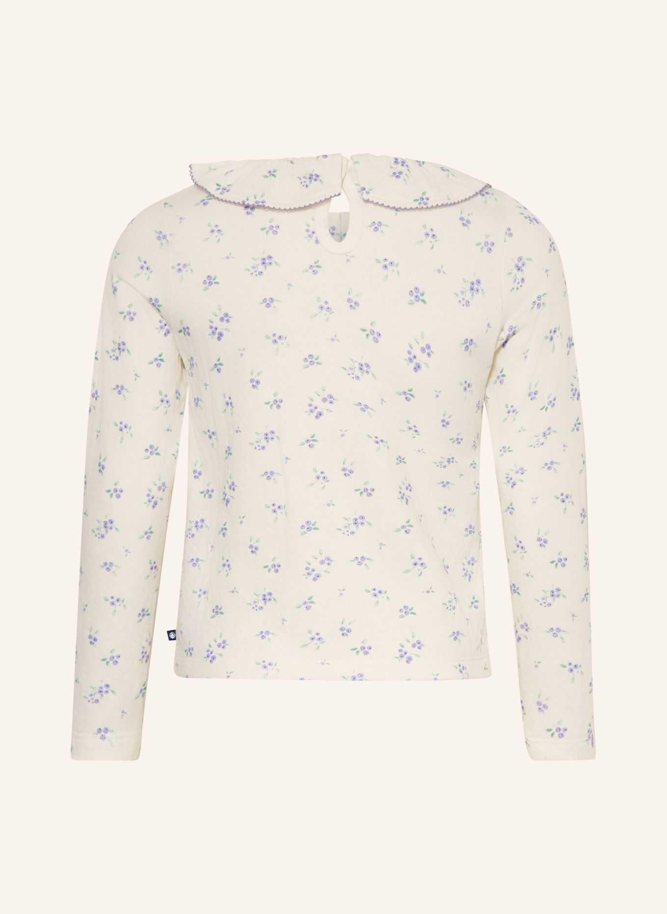PETIT BATEAU Tričko s dlouhým rukávem: BÍLÁ / FIALOVÁ / ZELENÁ