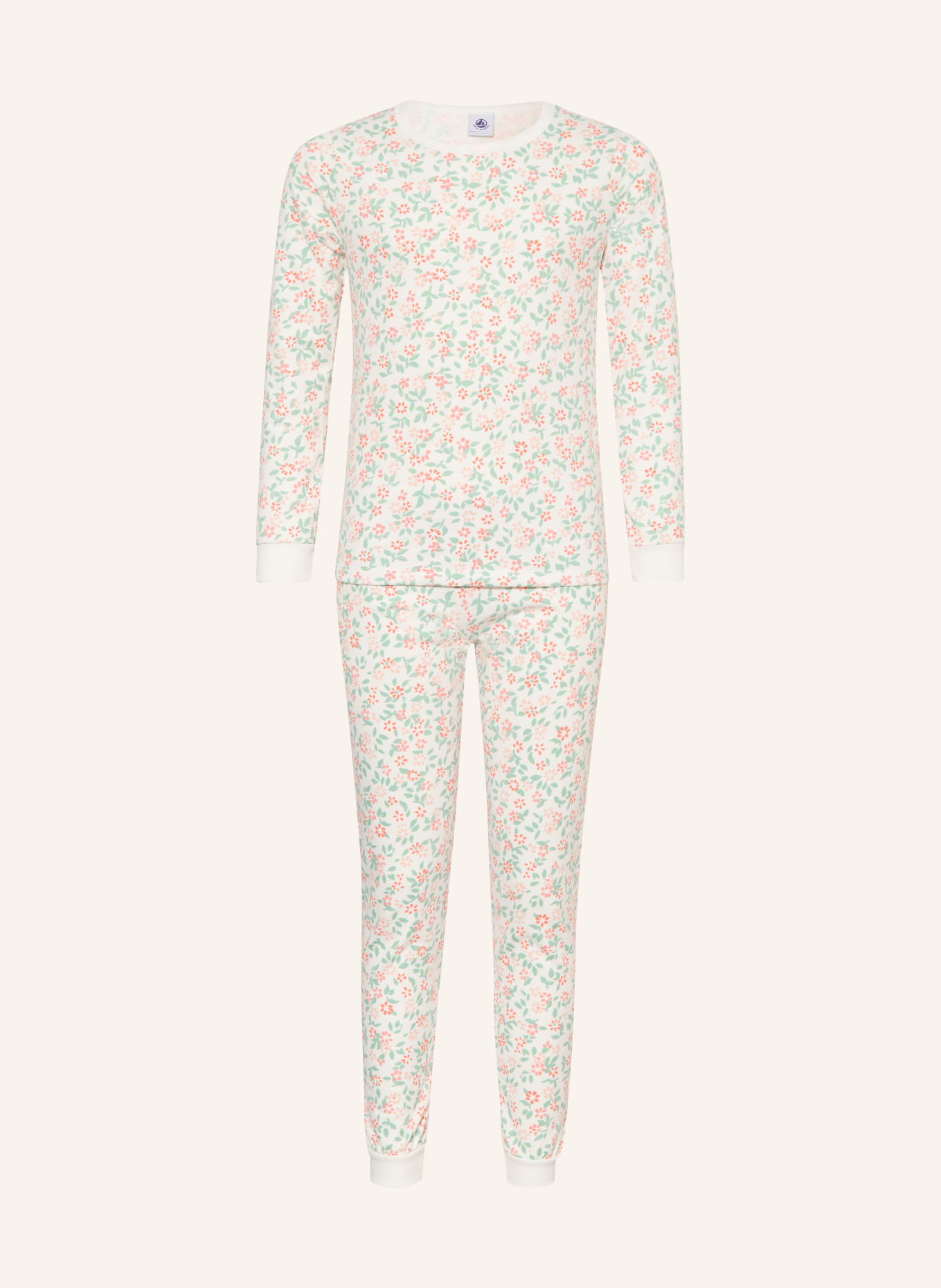 PETIT BATEAU Pajamas: CREAM / ORANGE / TURQUOISE