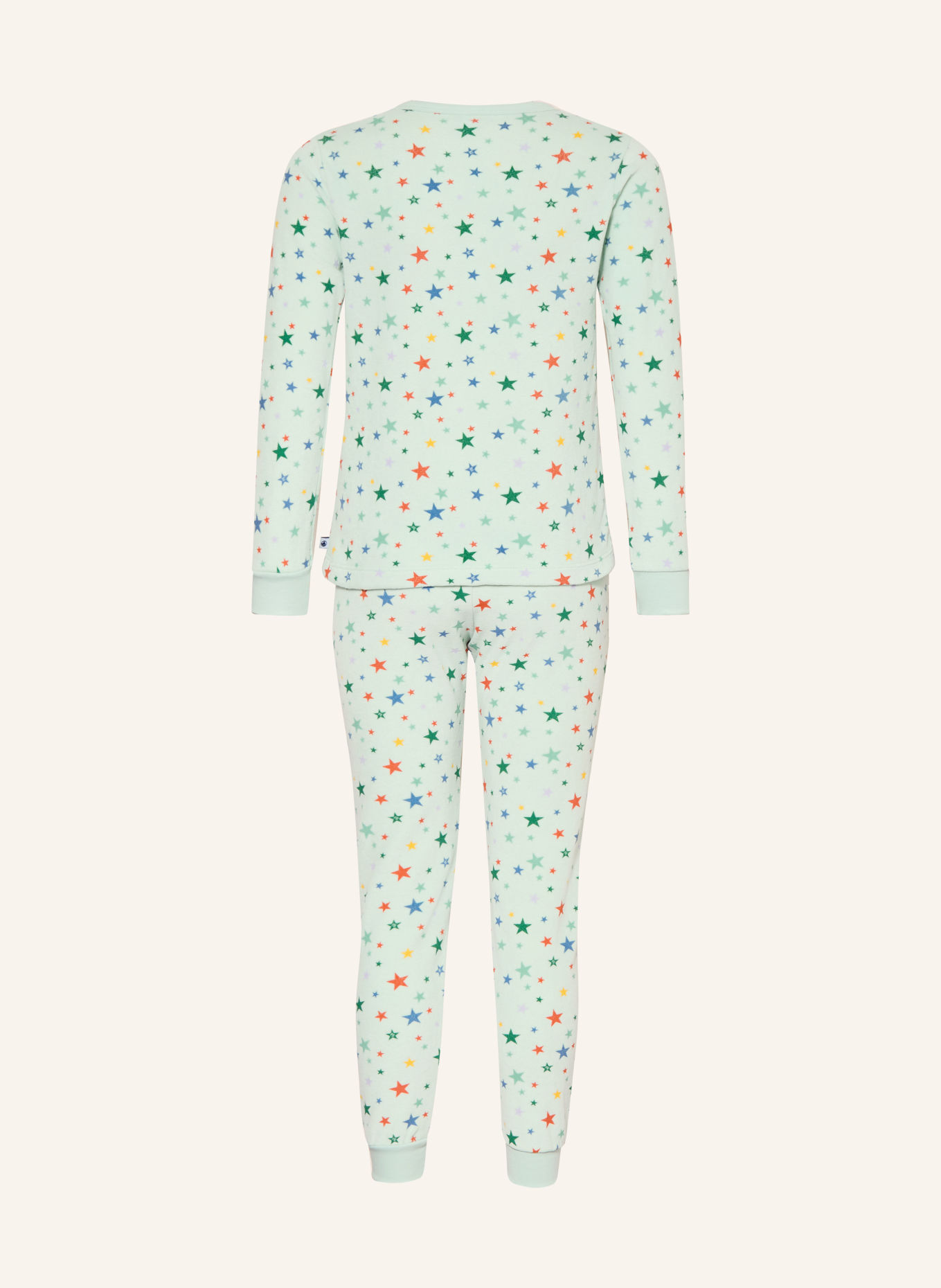 PETIT BATEAU Schlafanzug aus Nicki: MINT / ROT / BLAU