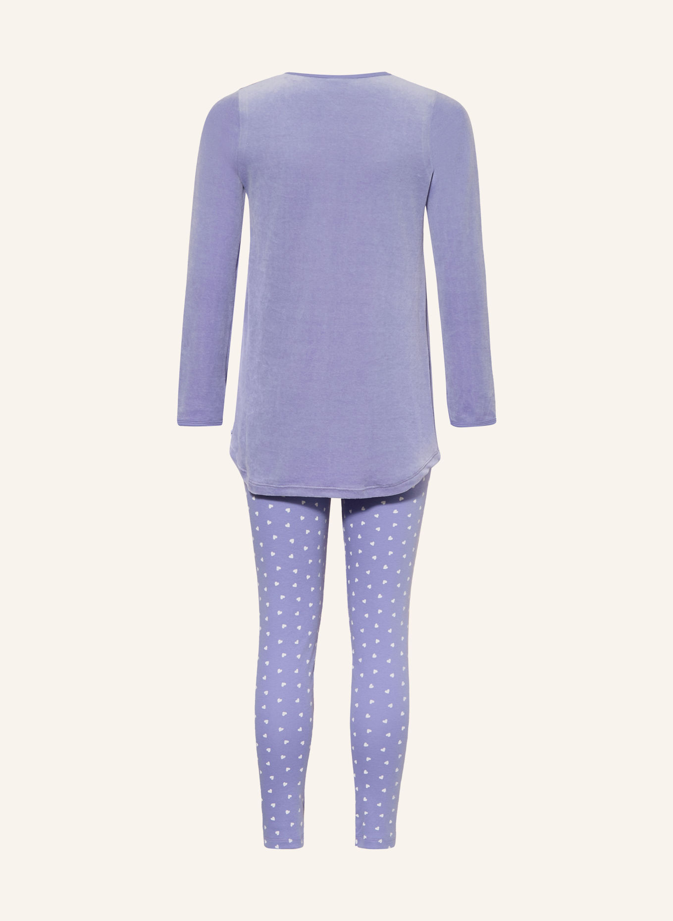 PETIT BATEAU Schlafanzug aus Nicki: LILA / WEISS