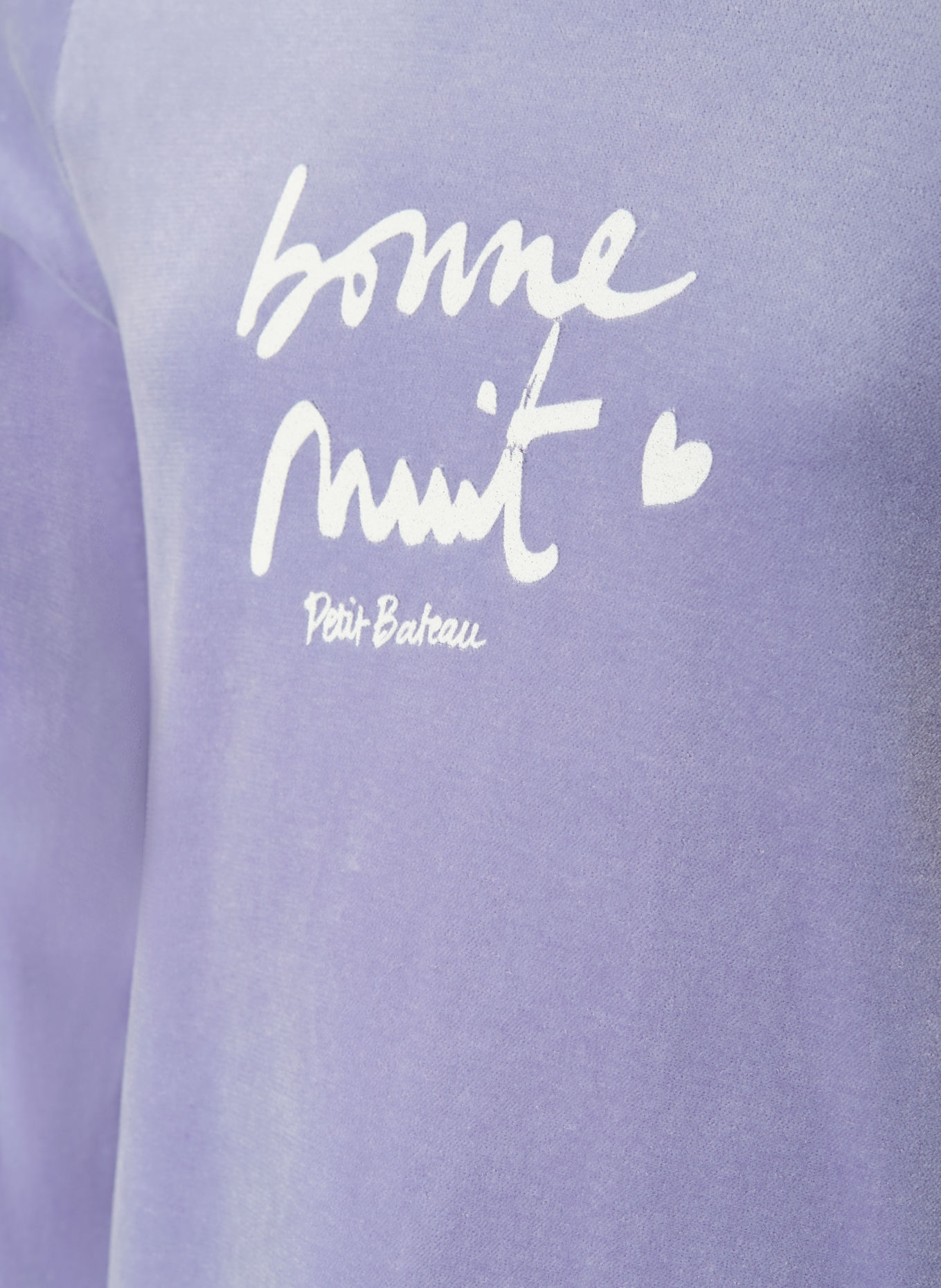 PETIT BATEAU Schlafanzug aus Nicki: LILA / WEISS