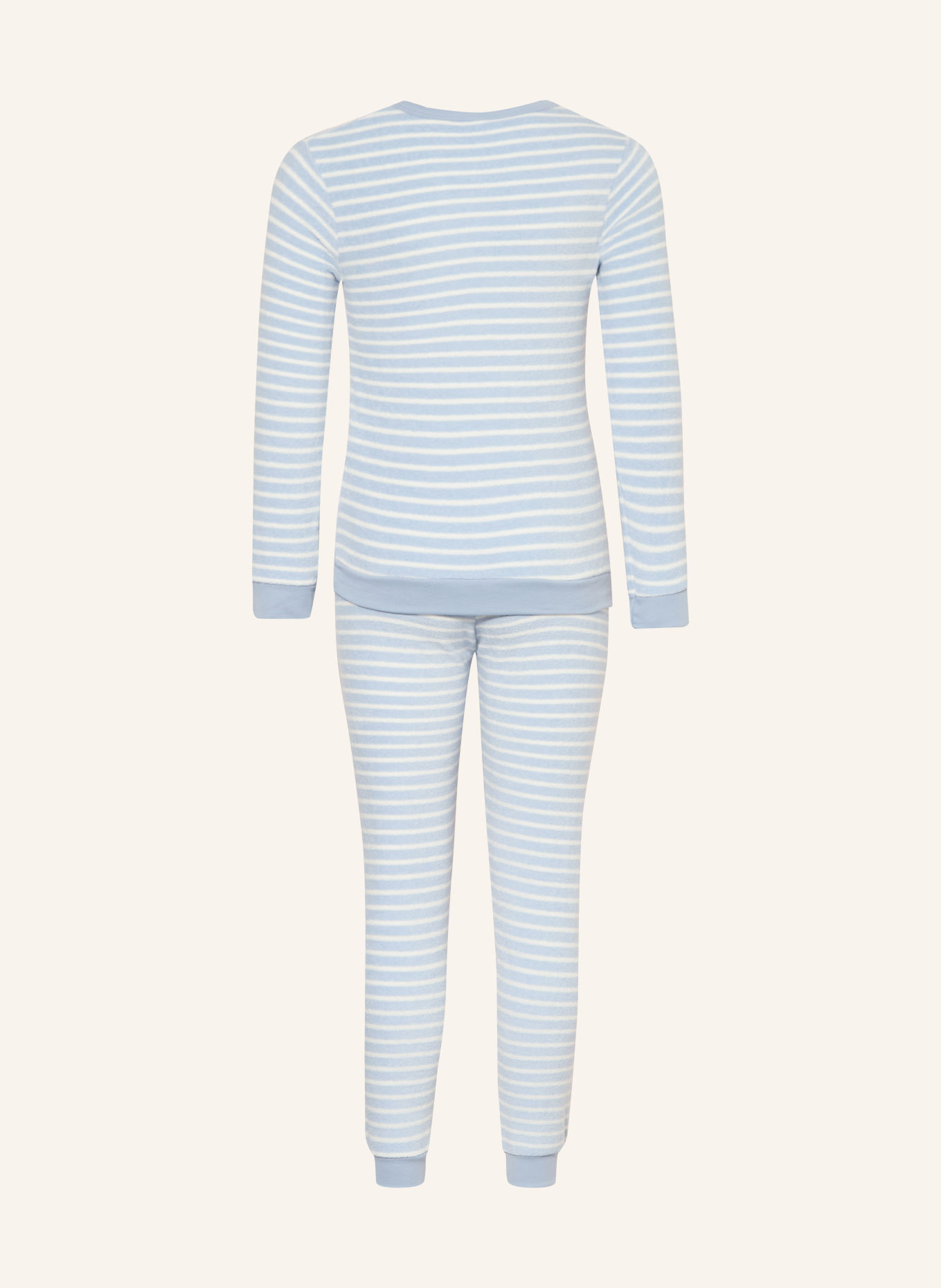 PETIT BATEAU Terry cloth pajamas: LIGHT BLUE / WHITE