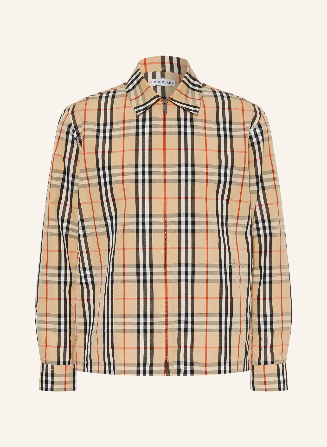 BURBERRY Košile OLLIE: BÉŽOVÁ / ČERVENÁ / ČERNÁ