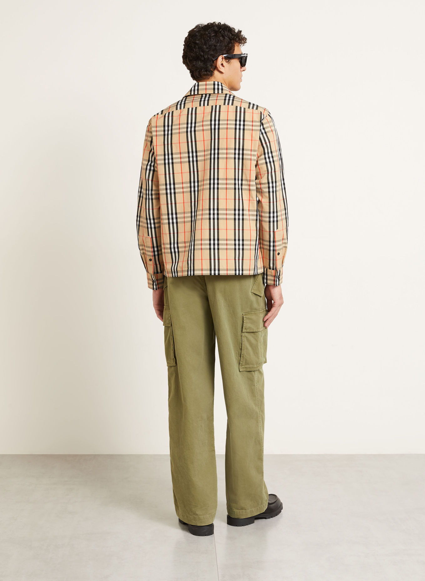 BURBERRY Košile OLLIE: BÉŽOVÁ / ČERVENÁ / ČERNÁ