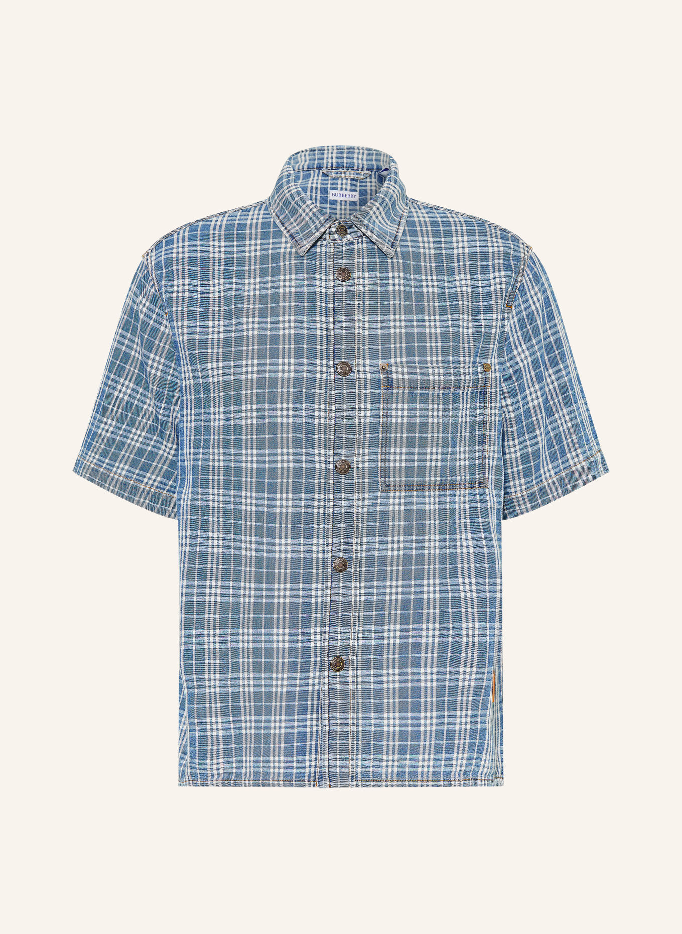 BURBERRY Džínová košile DONALD Slim Fit: TMAVĚ MODRÁ / BÍLÁ