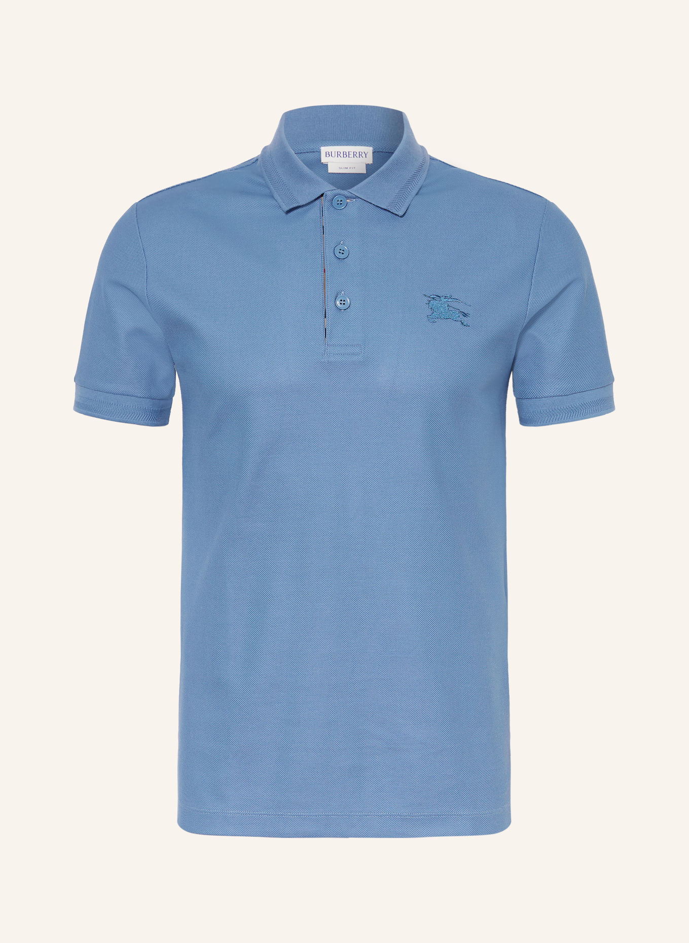 BURBERRY Piqué-poloshirt EDDIE: BLAUW