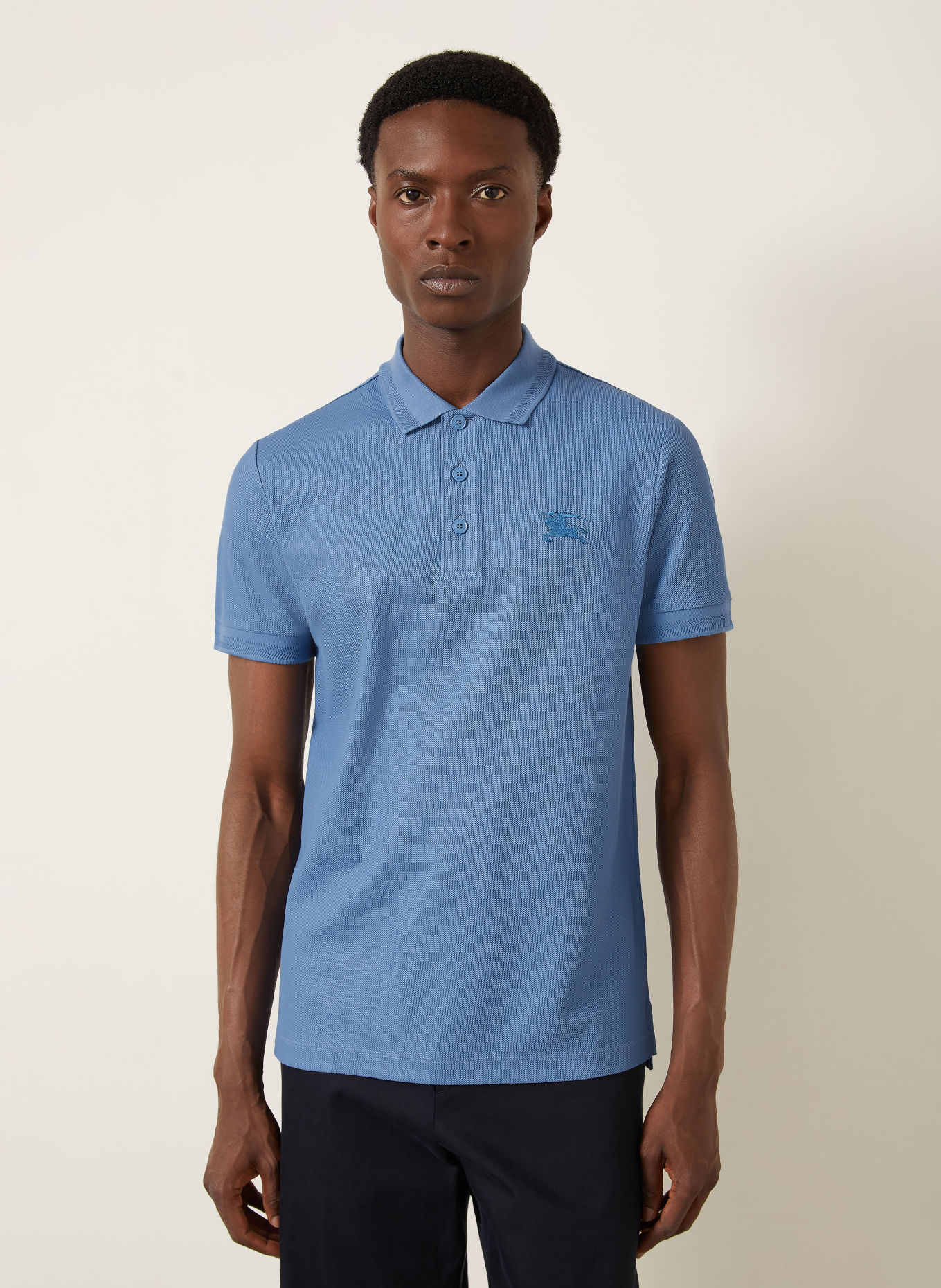 BURBERRY Piqué-poloshirt EDDIE: BLAUW