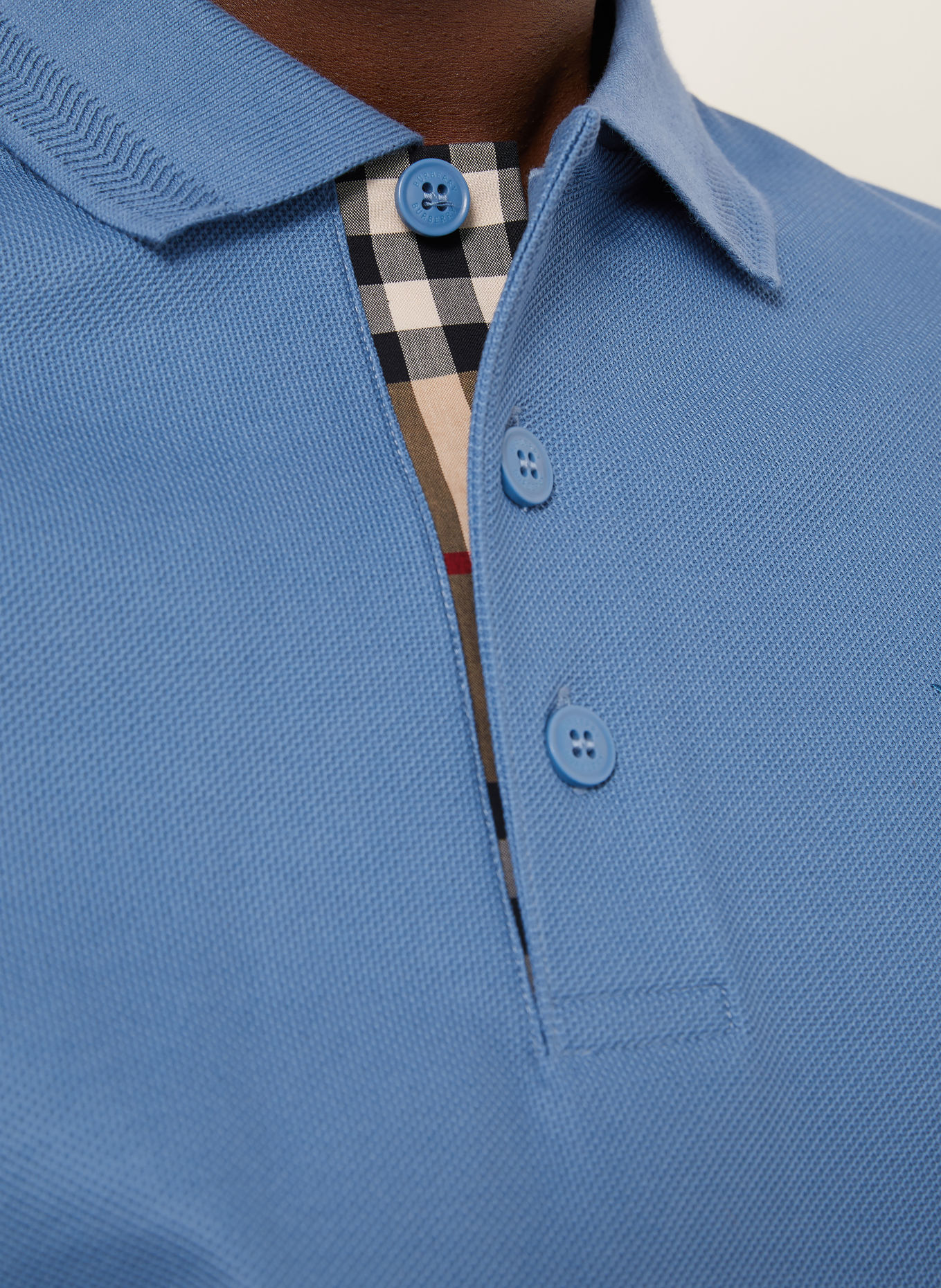 BURBERRY Piqué-poloshirt EDDIE: BLAUW