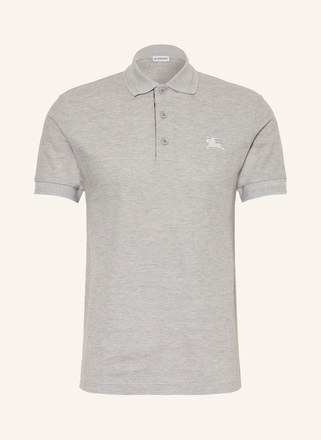 BURBERRY Piqué-poloshirt EDDIE: GRIJS