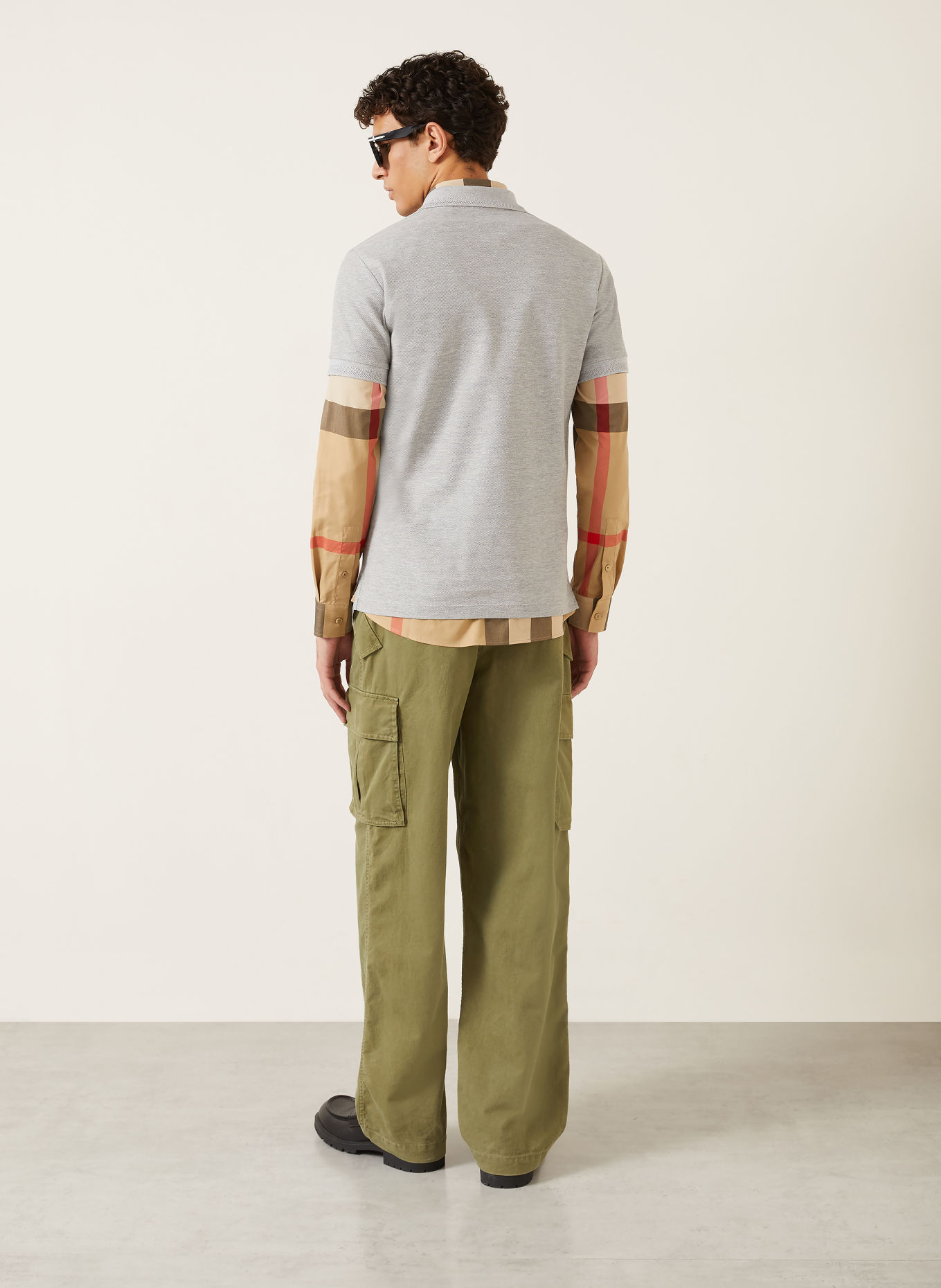 BURBERRY Piqué-poloshirt EDDIE: GRIJS