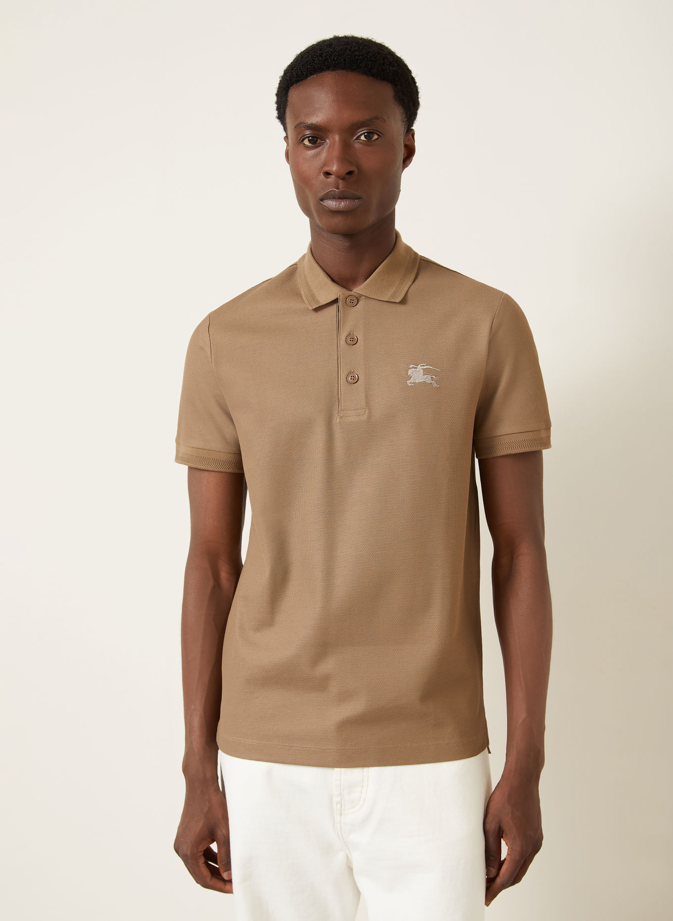 BURBERRY Piqué-poloshirt EDDIE: KAKI