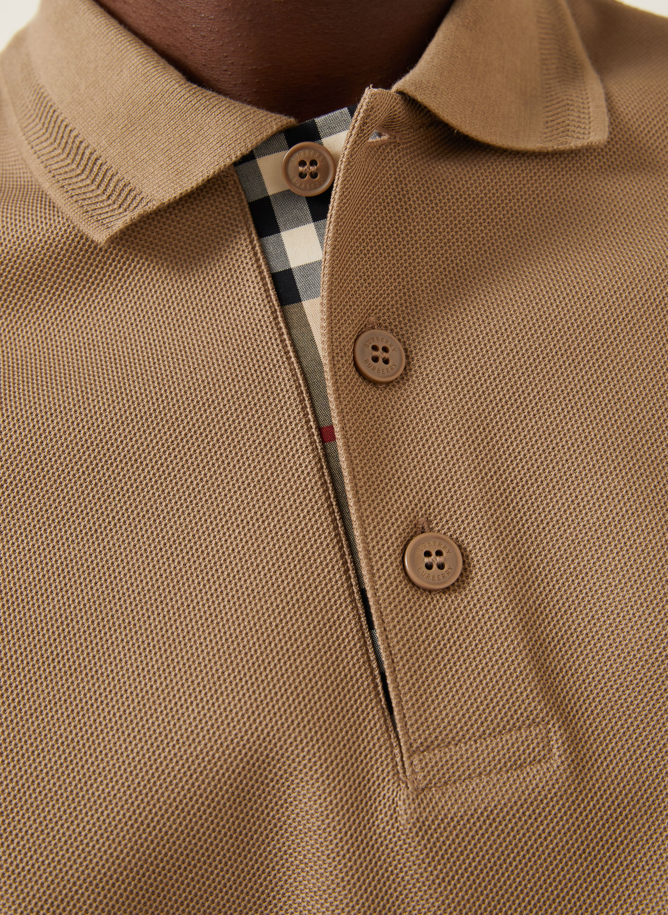 BURBERRY Piqué-poloshirt EDDIE: KAKI