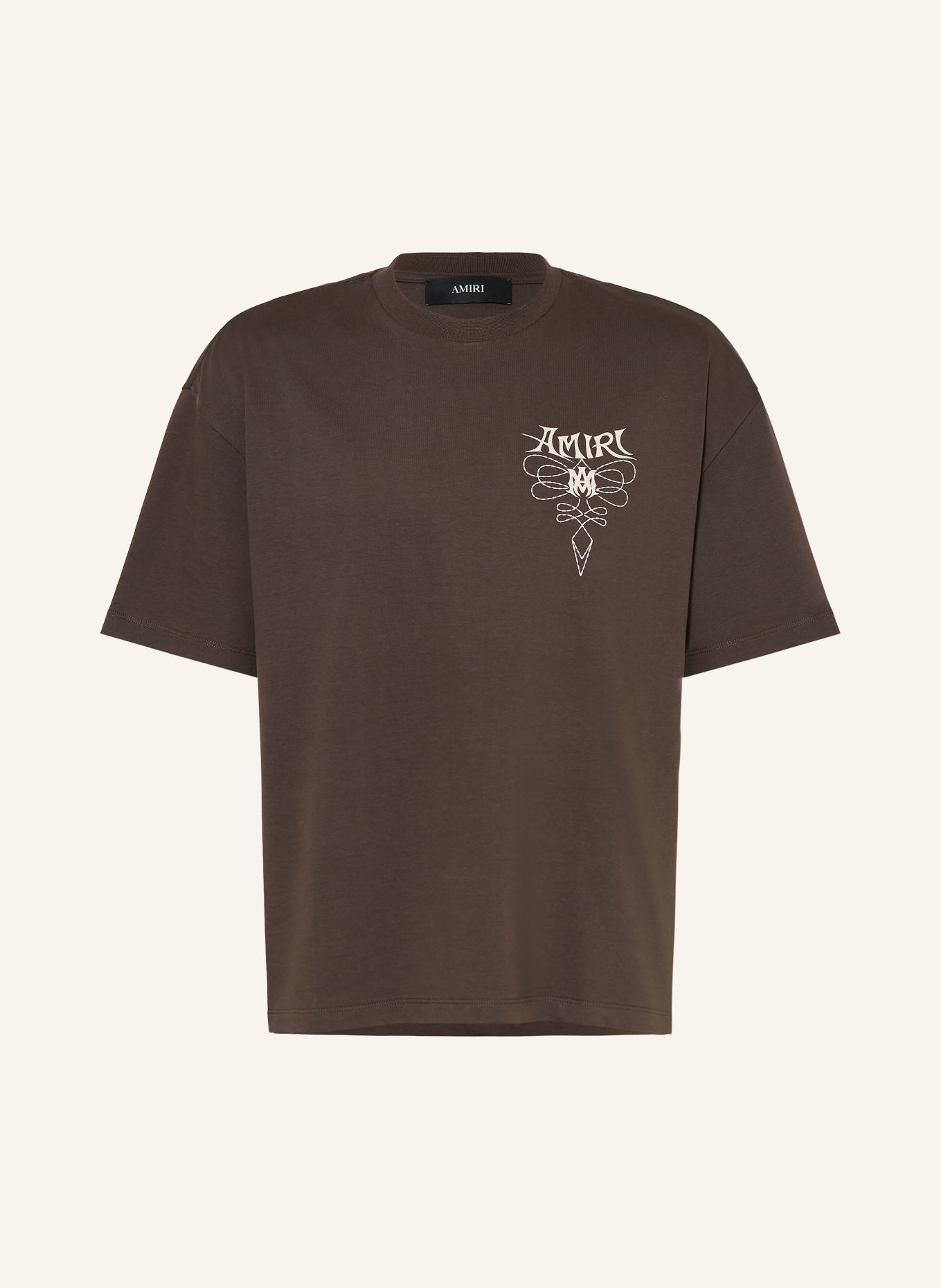 AMIRI T-Shirt LASSO: DUNKELBRAUN / BEIGE
