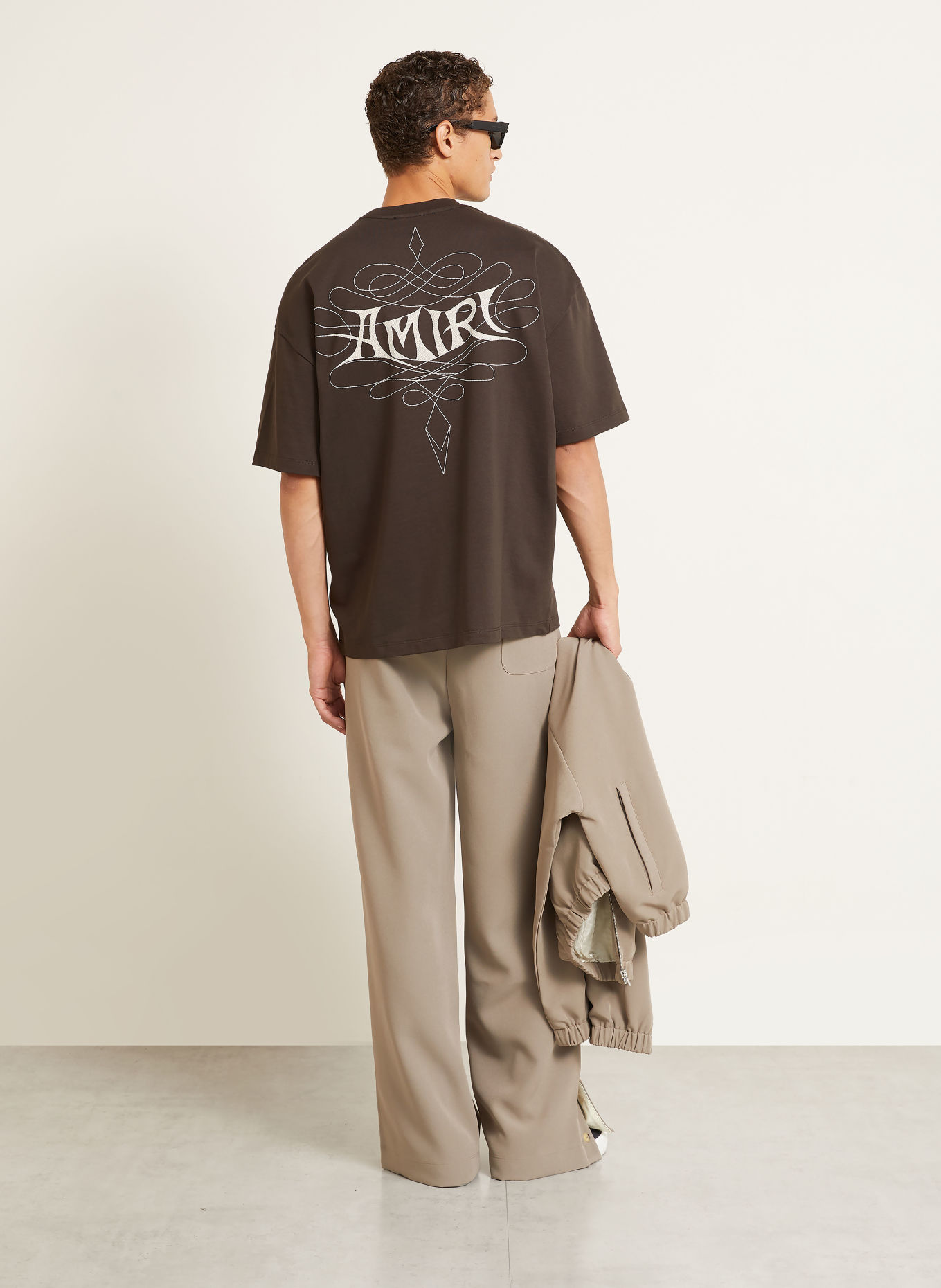 AMIRI T-Shirt LASSO: DUNKELBRAUN / BEIGE