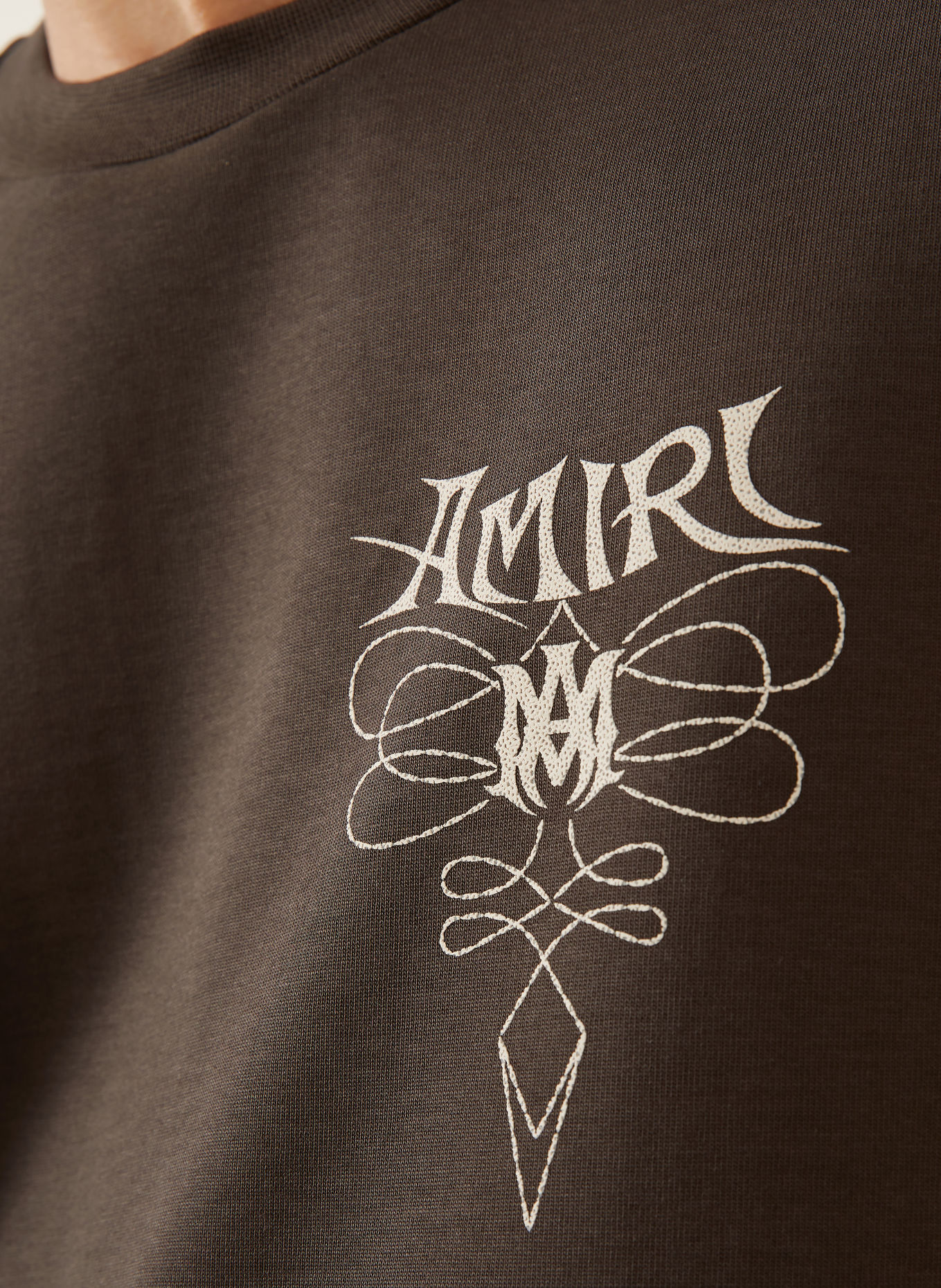 AMIRI T-Shirt LASSO: DUNKELBRAUN / BEIGE